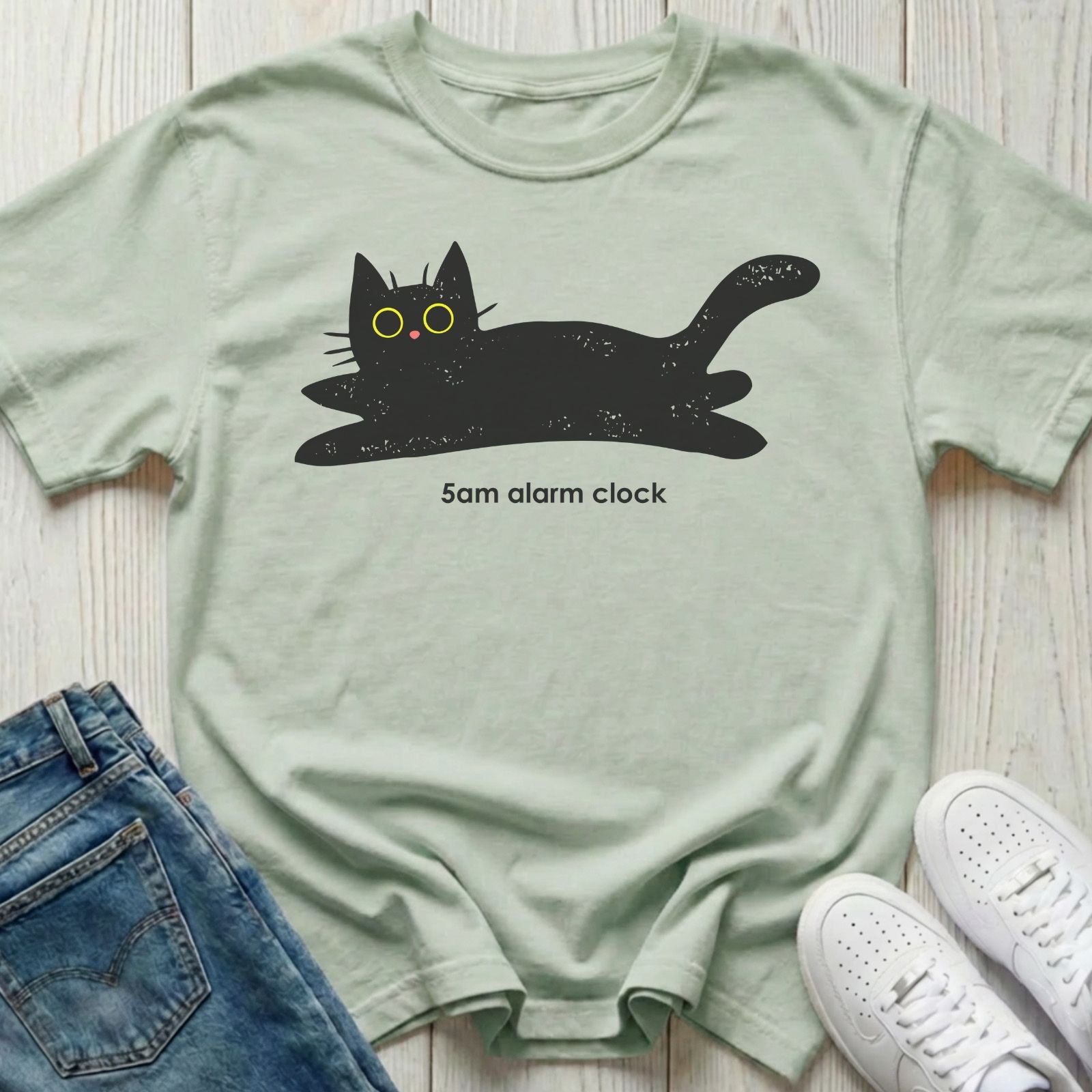 5am Alarm Clock Cat T-shirt