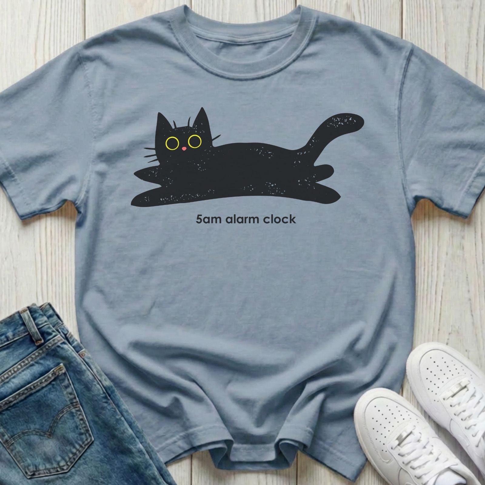 5am Alarm Clock Cat T-shirt