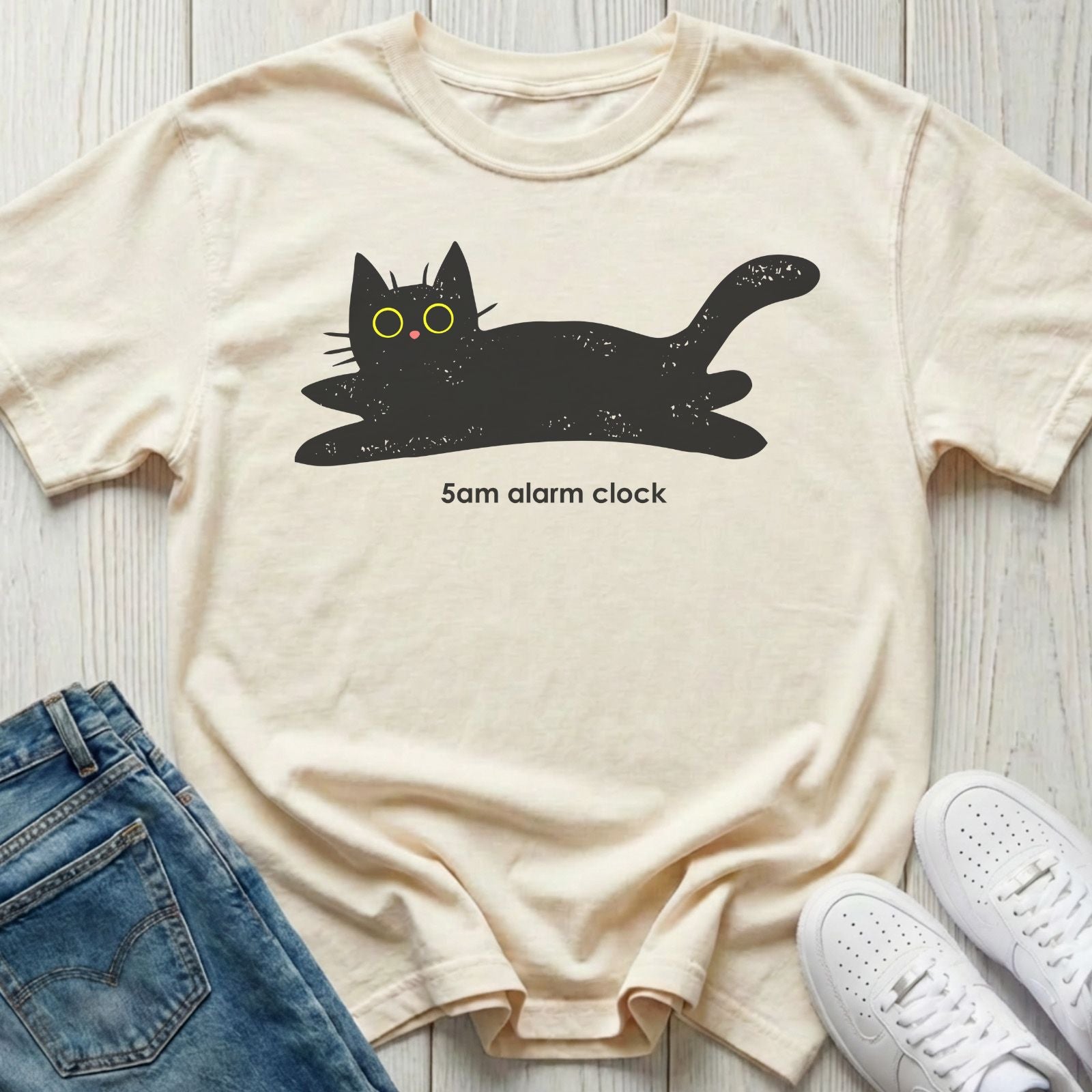 5am Alarm Clock Cat T-shirt