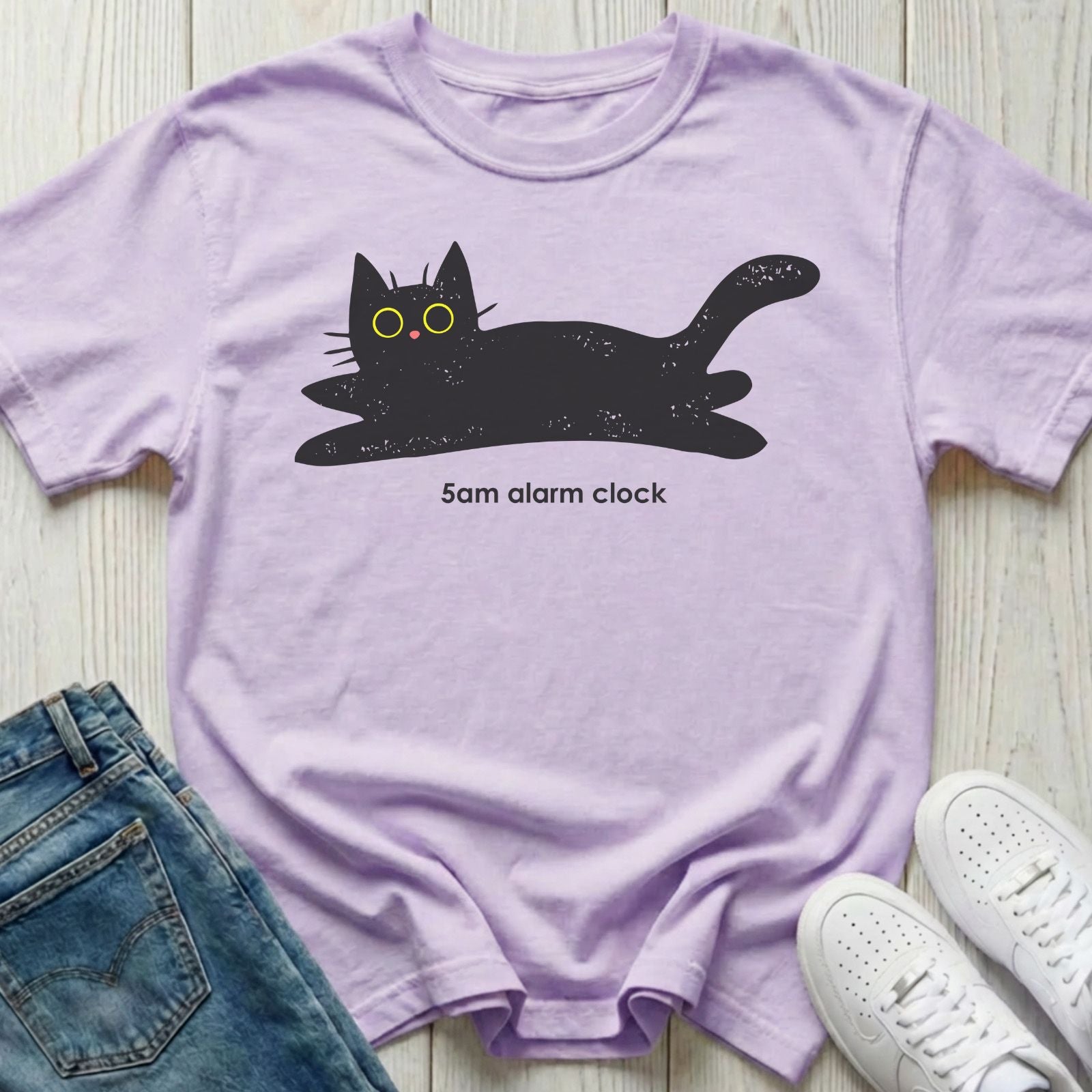 5am Alarm Clock Cat T-shirt