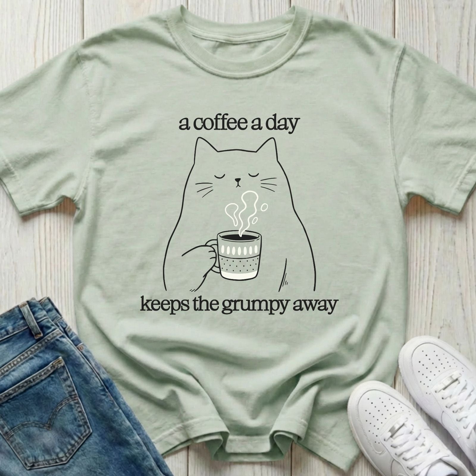 A Coffee a Day Keeps the Grumpy Away T-shirt