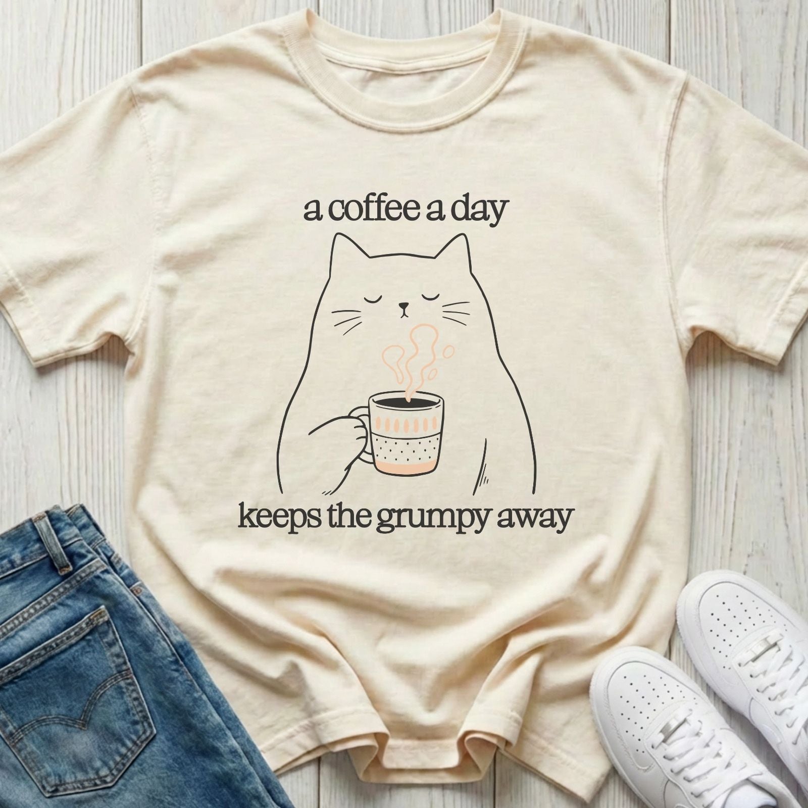 A Coffee a Day Keeps the Grumpy Away T-shirt