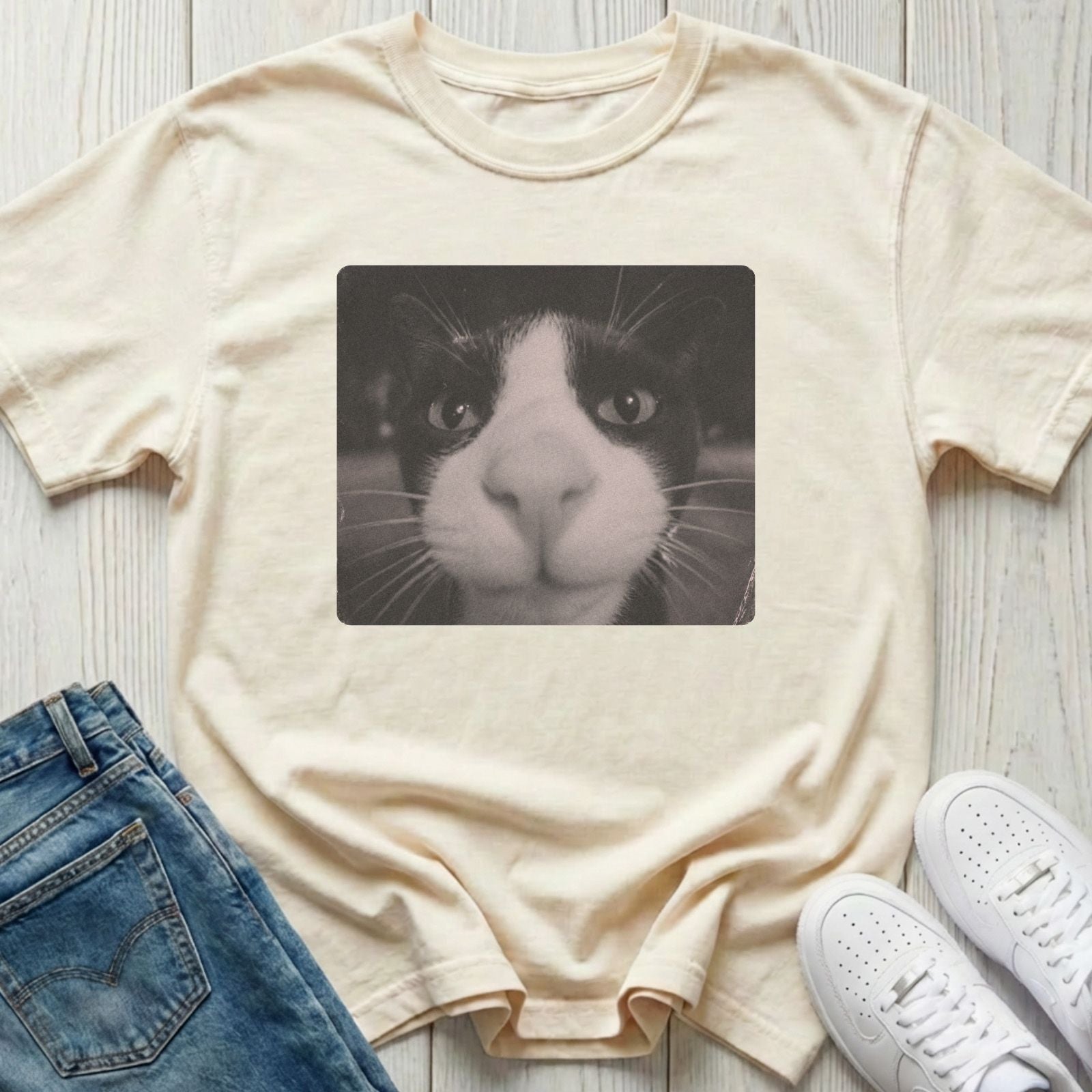 Analog Menace Tuxedo Cat T-shirt