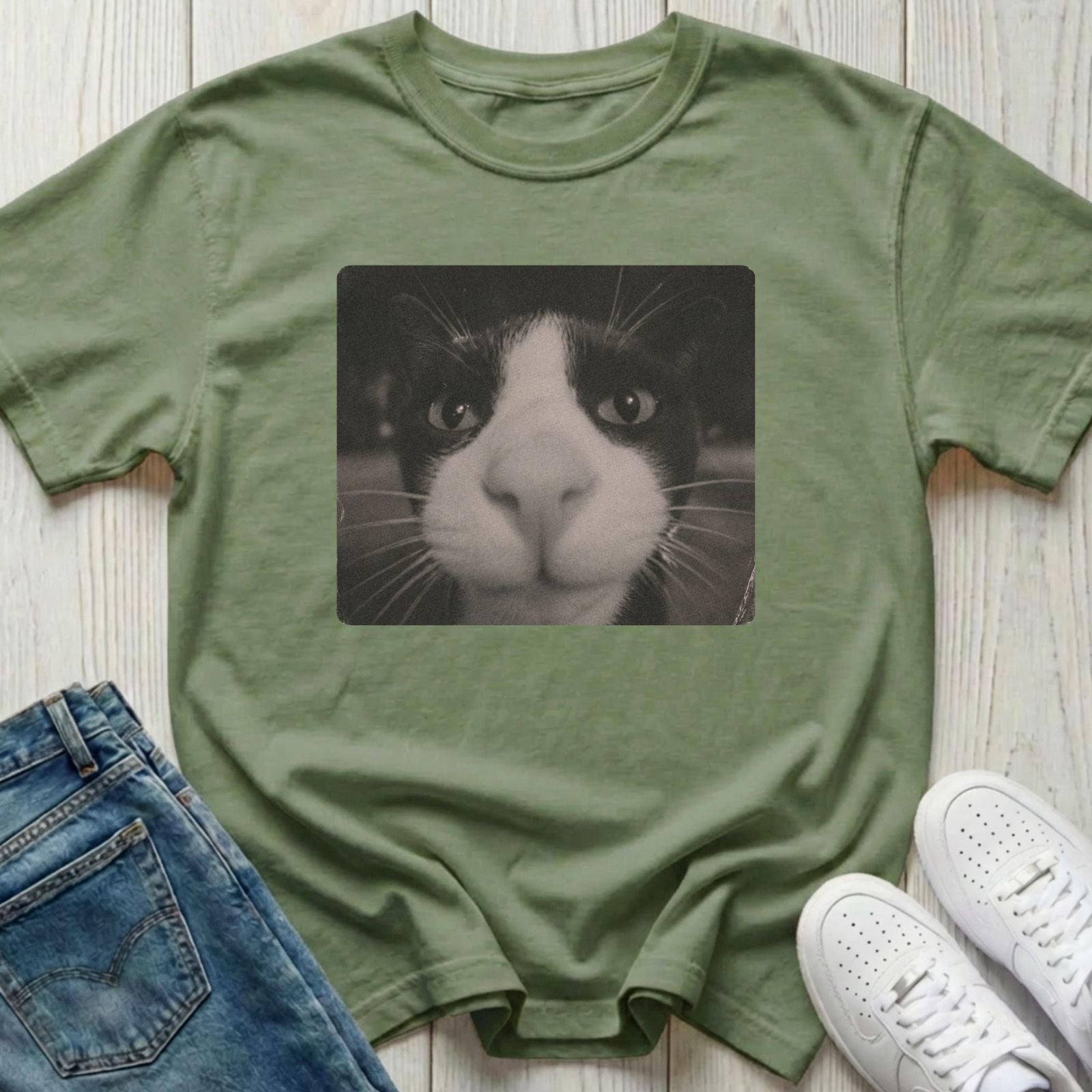 Analog Menace Tuxedo Cat T-shirt