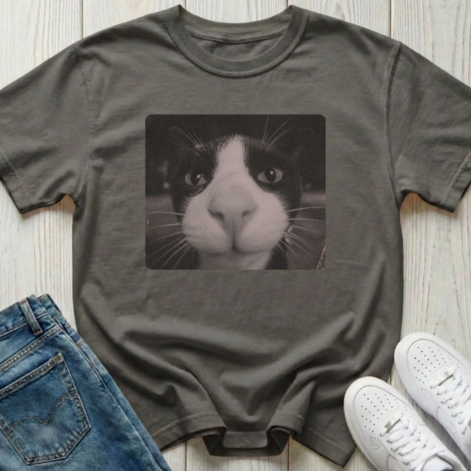 Analog Menace Tuxedo Cat T-shirt