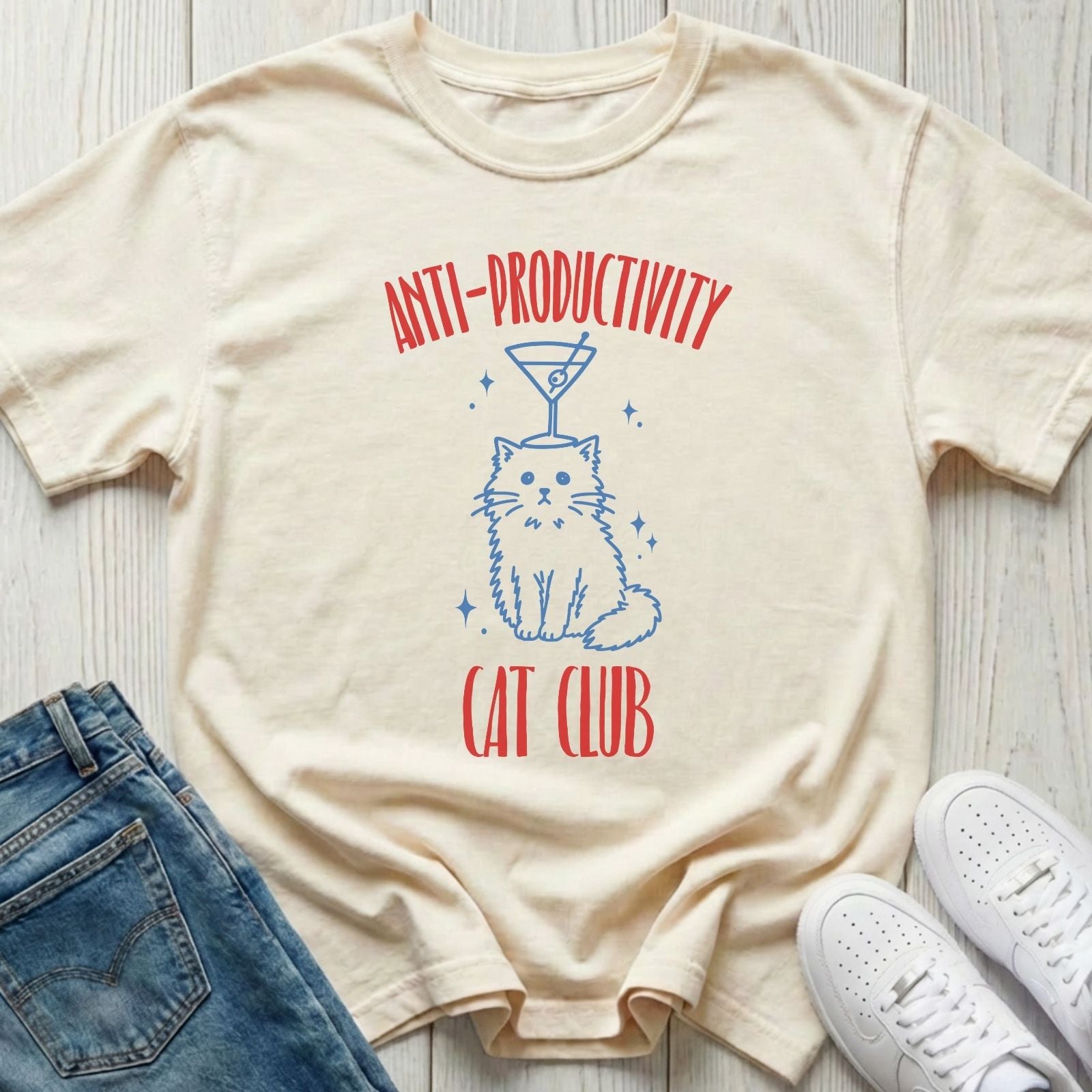 Anti-Productivity Cat Club T-shirt