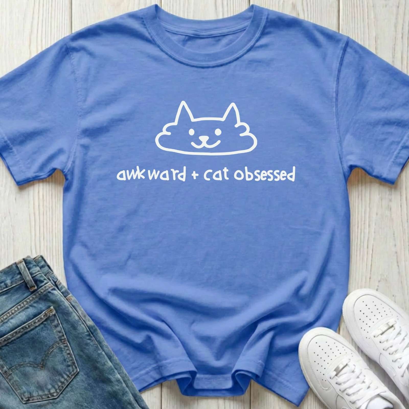 Awkward + Cat Obsessed T-shirt