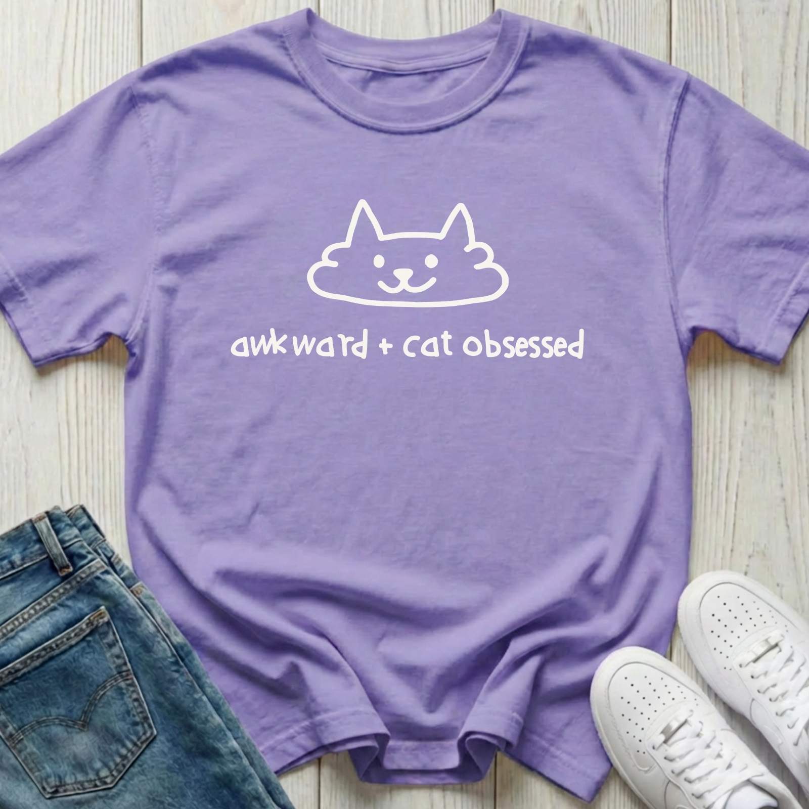 Awkward + Cat Obsessed T-shirt