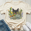 Black Cat with Desert Plants T-shirt