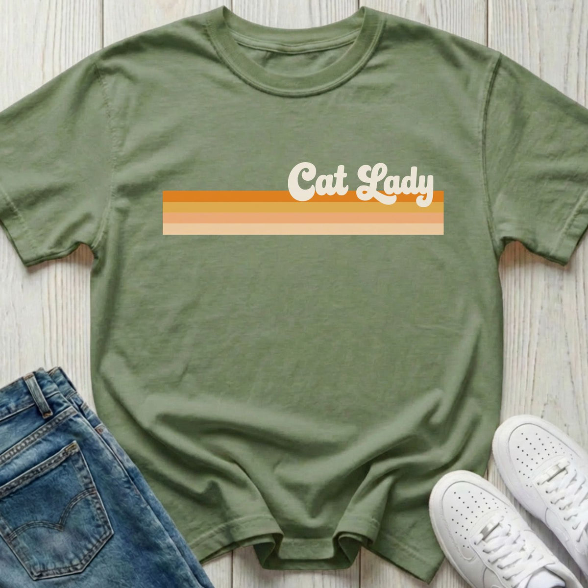 Retro Cat Lady T-shirt