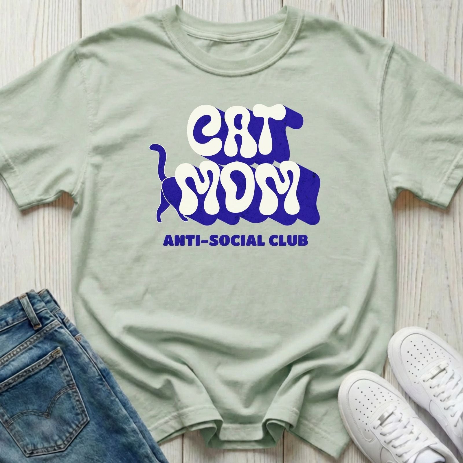 Cat Mom Anti-social Club T-shirt