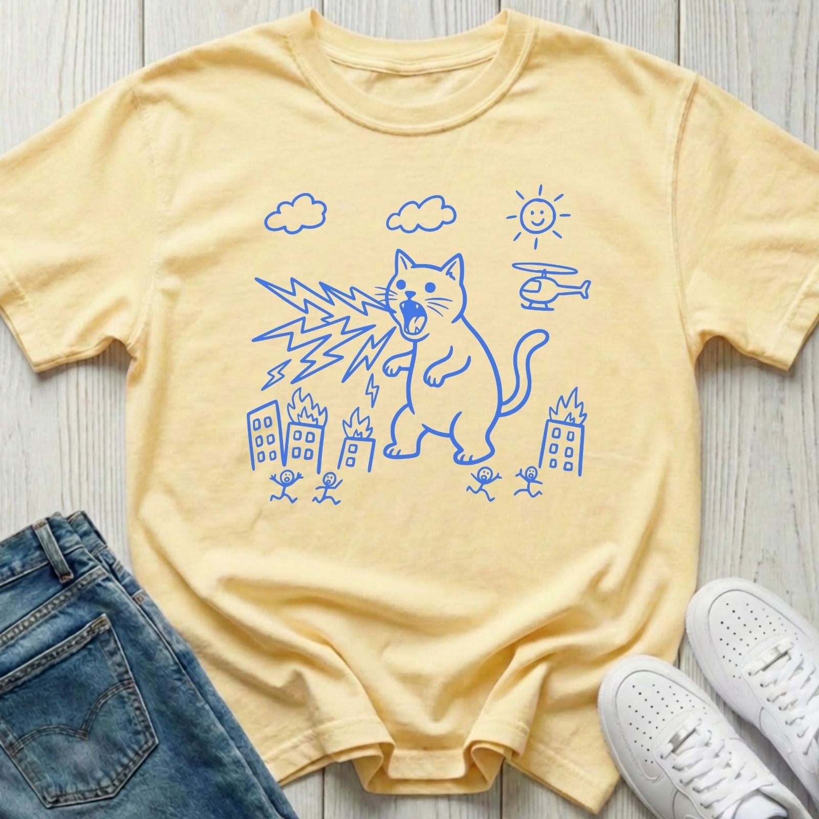 Catzilla Chaos Sketch T-shirt