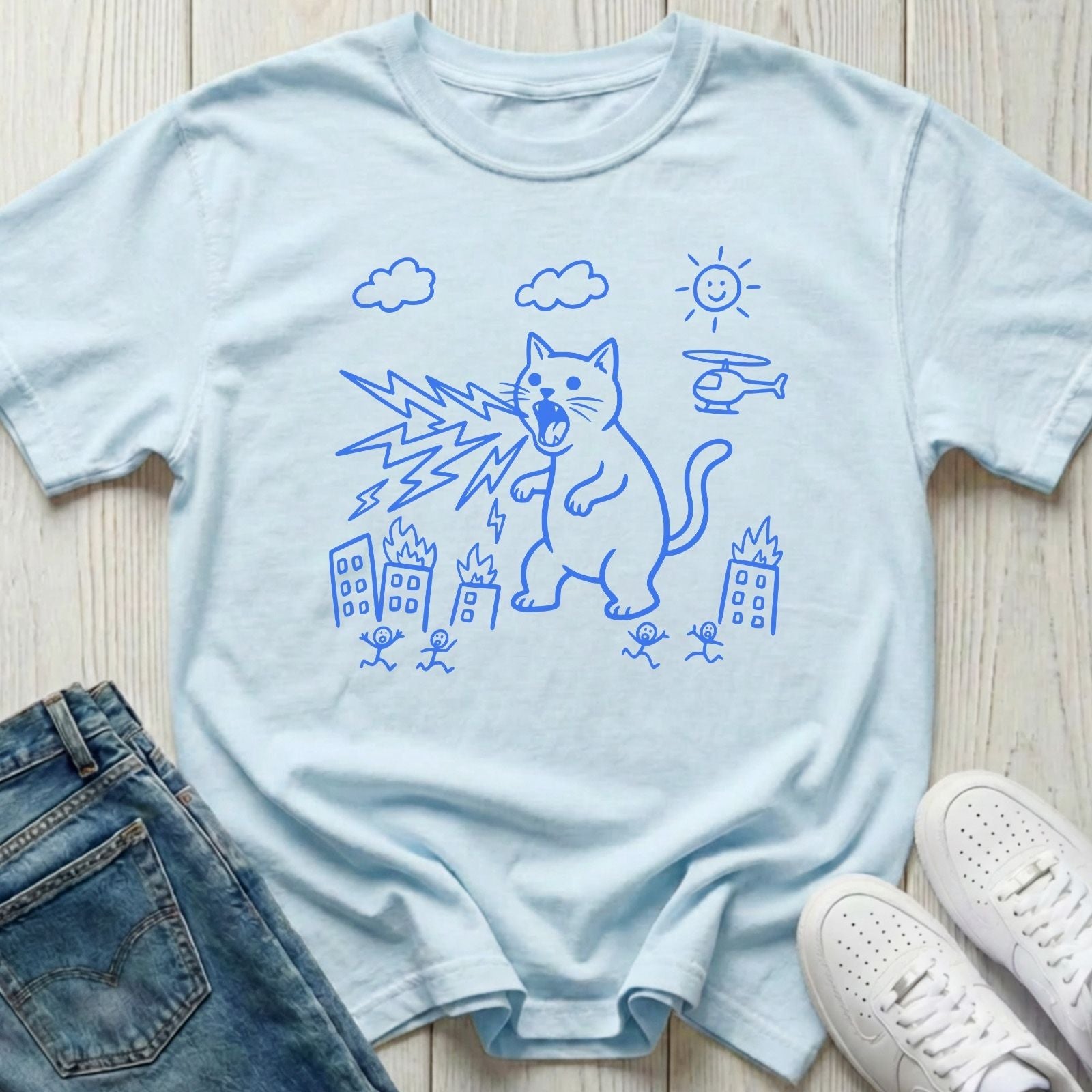 Catzilla Chaos Sketch T-shirt