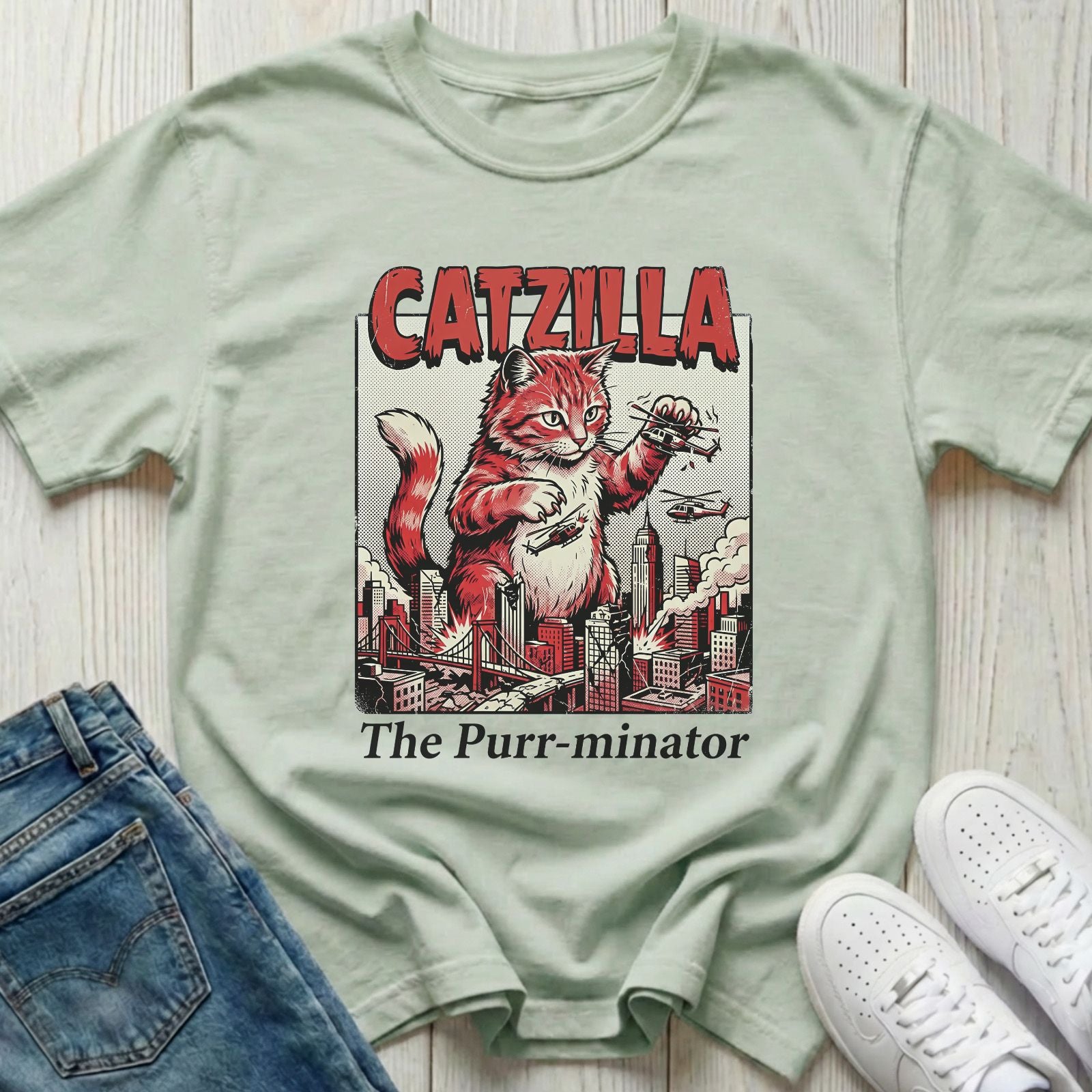 Catzilla The Purr-minator T-shirt