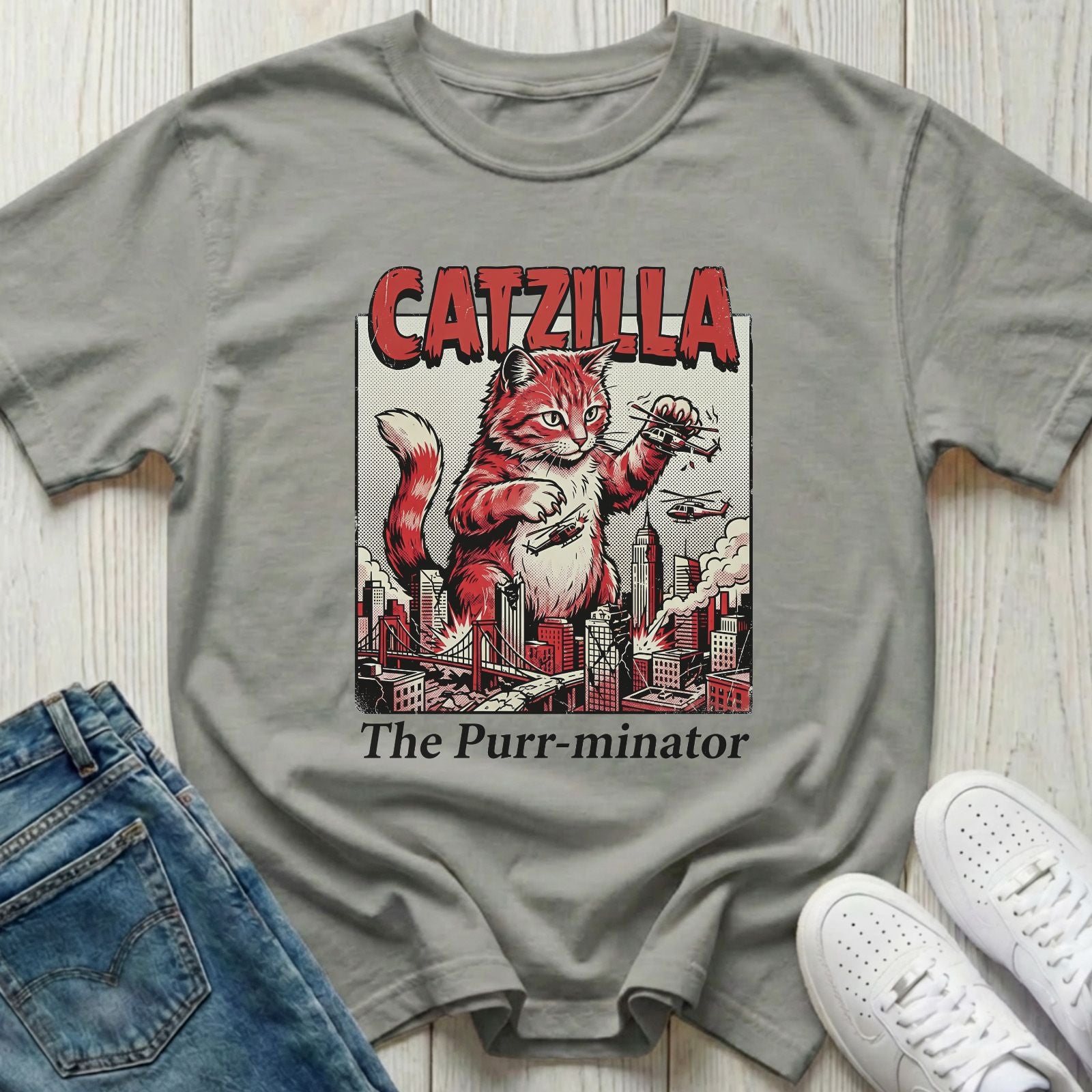 Catzilla The Purr-minator T-shirt
