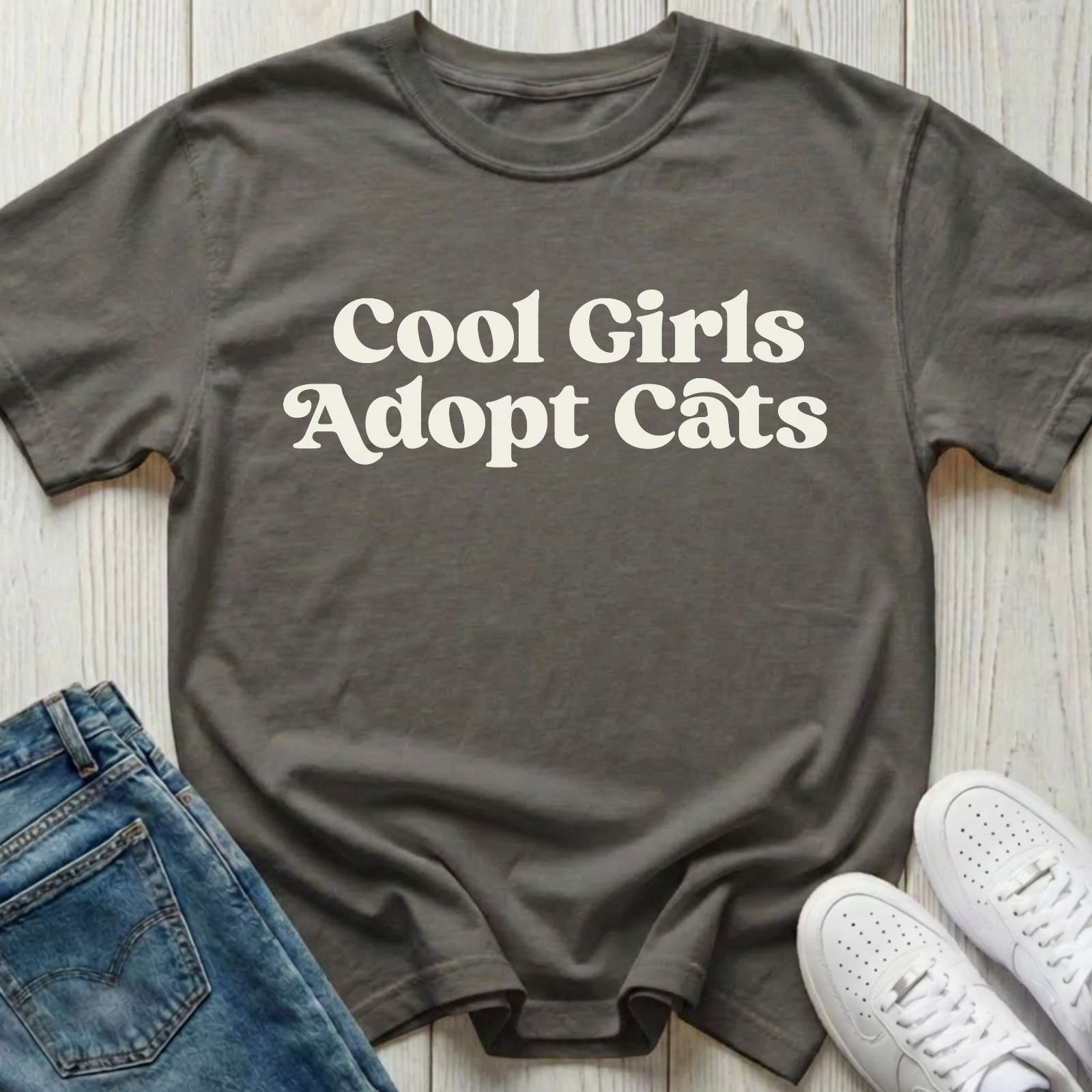 Cool Girls Adopt Cats T-shirt