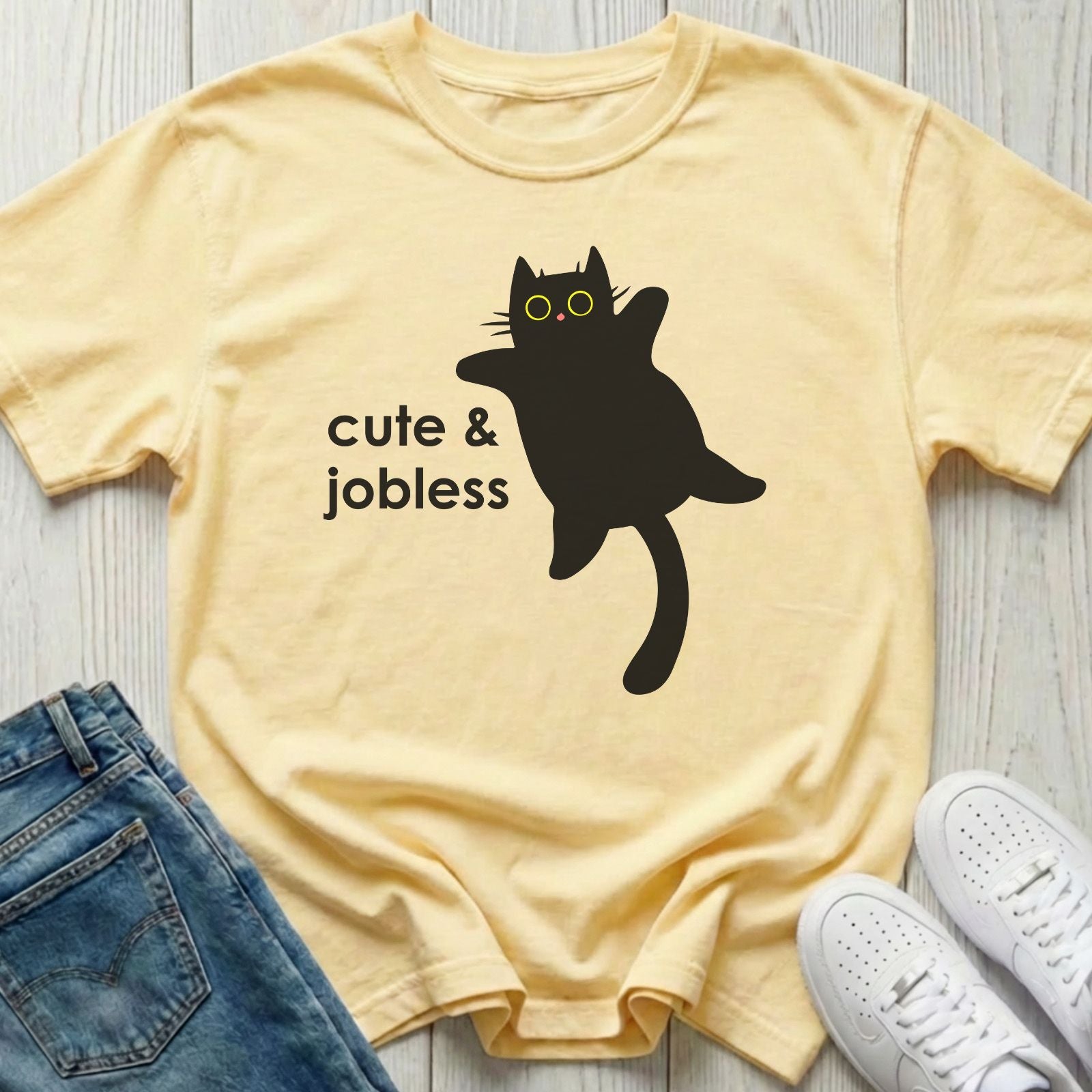 Cute & Jobless Cat T-shirt