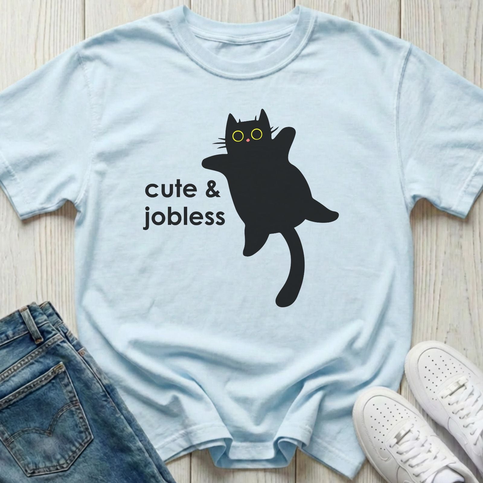 Cute & Jobless Cat T-shirt