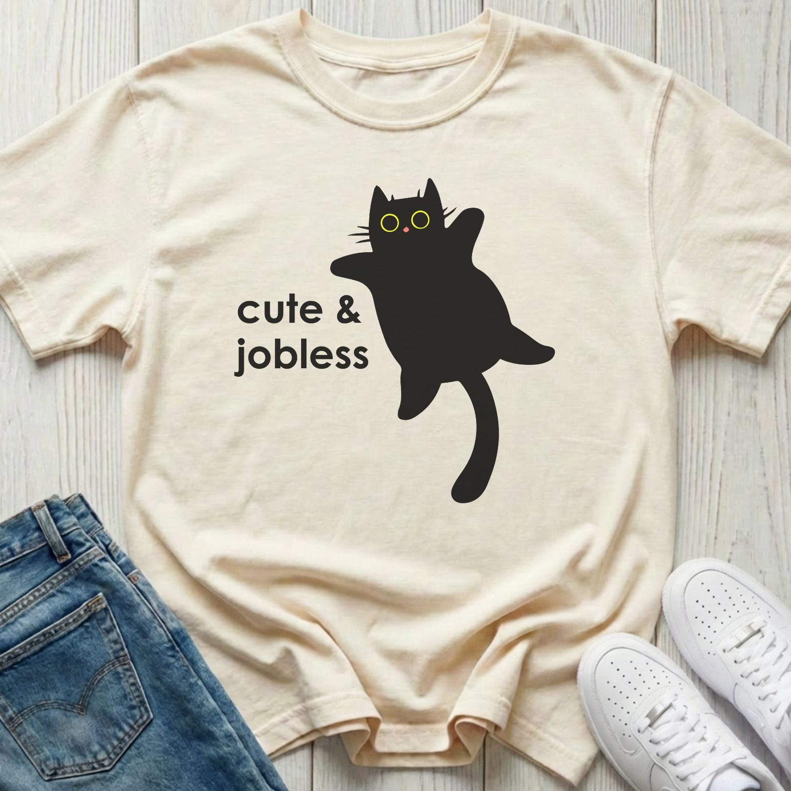 Cute & Jobless Cat T-shirt