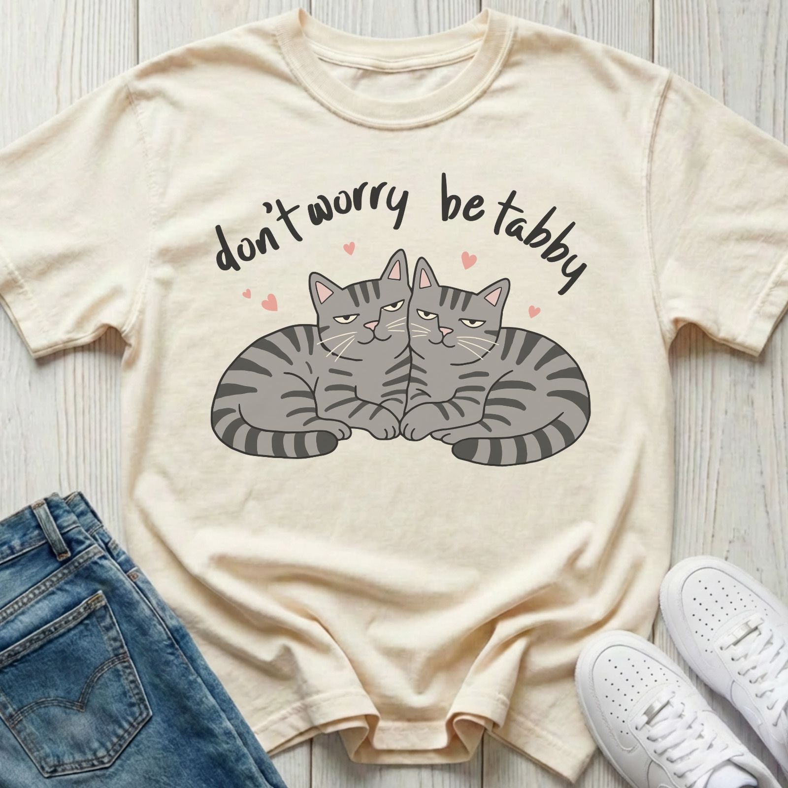 Don't Worry Be Tabby T-shirt