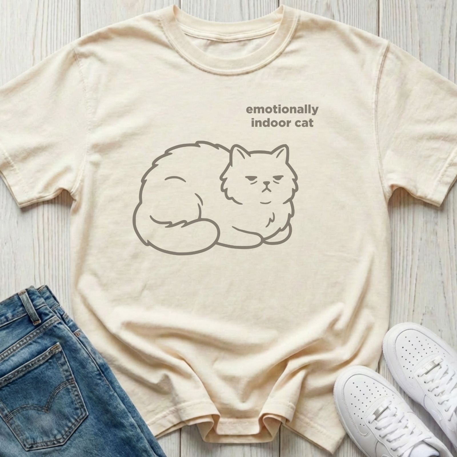 Emotionally Indoor Cat T-shirt
