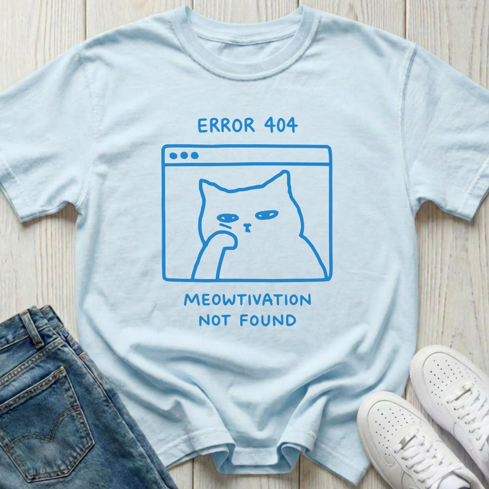 Error 404 Meowtivation Not Found T-shirt