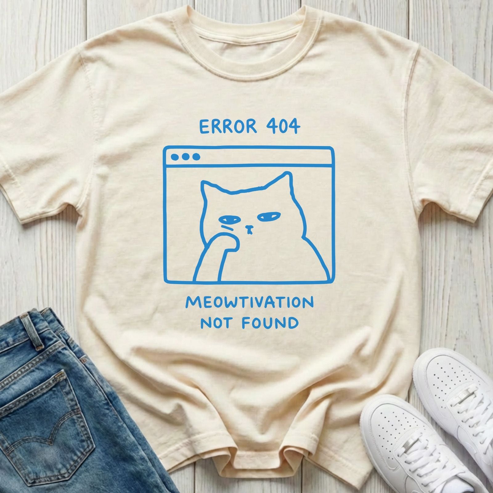 Error 404 Meowtivation Not Found T-shirt