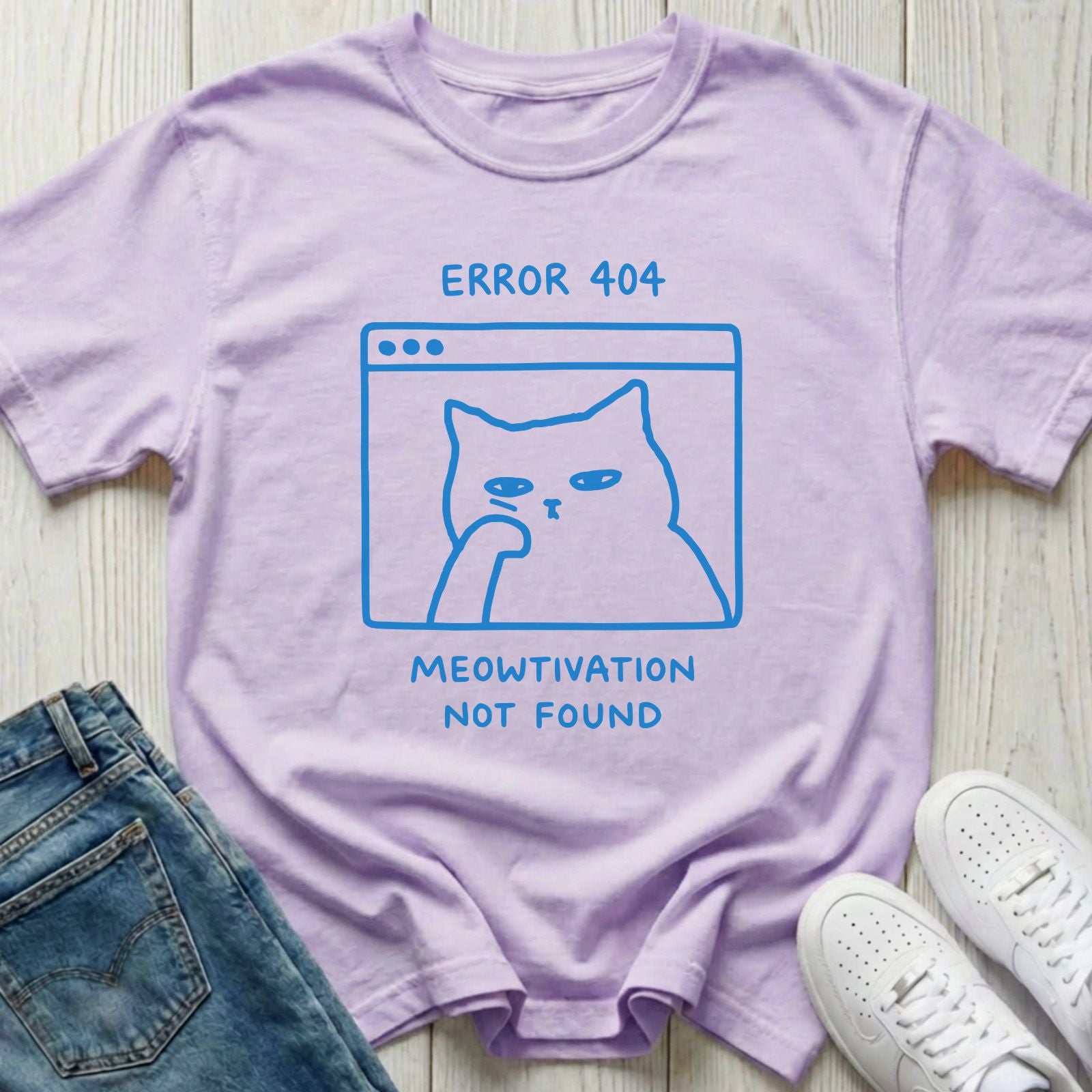Error 404 Meowtivation Not Found T-shirt