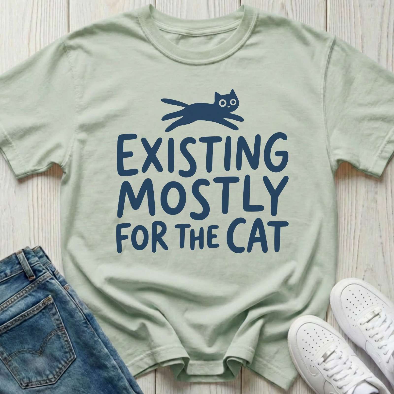 Existing Mostly for the Cat T-shirt