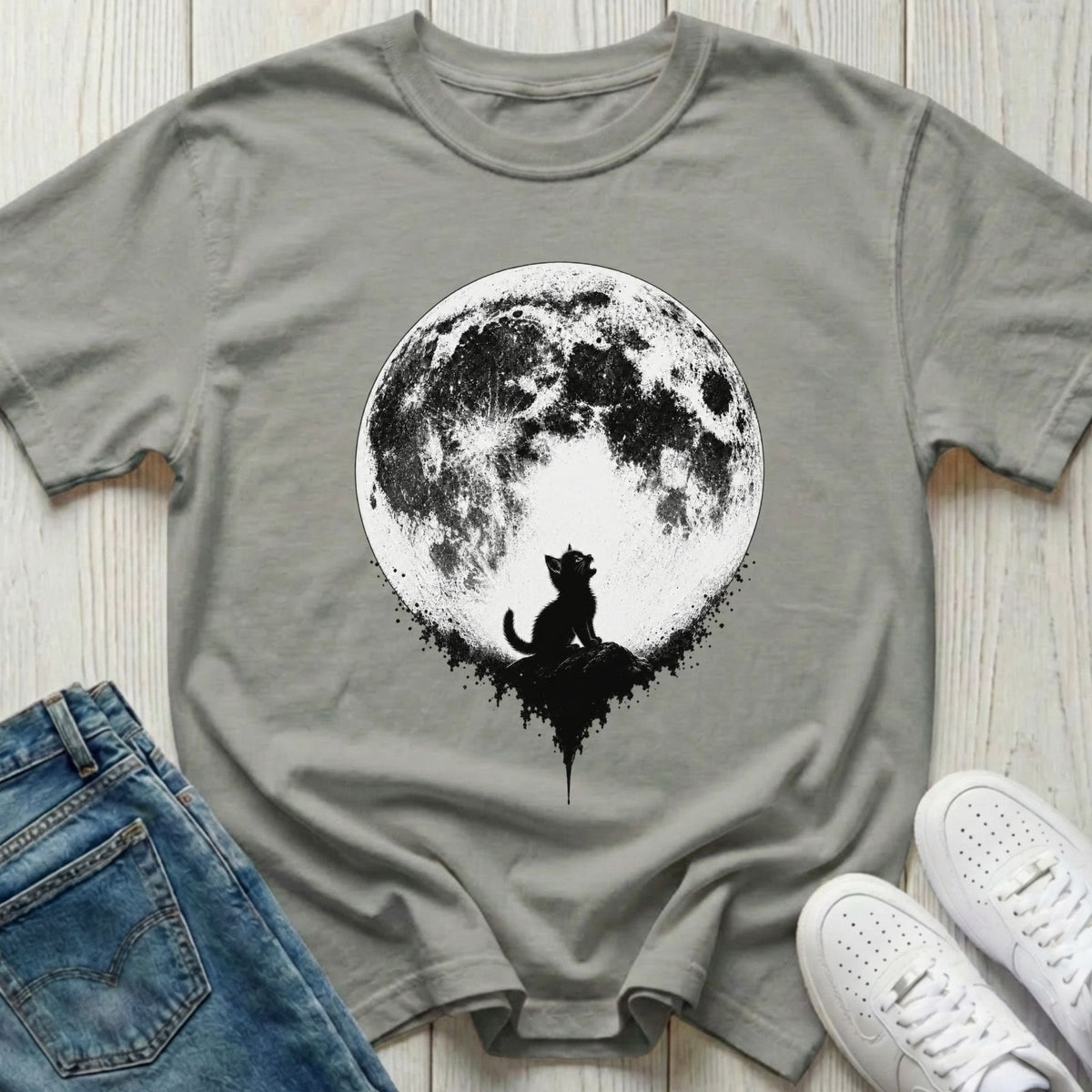 Full Moon Kitten T-shirt