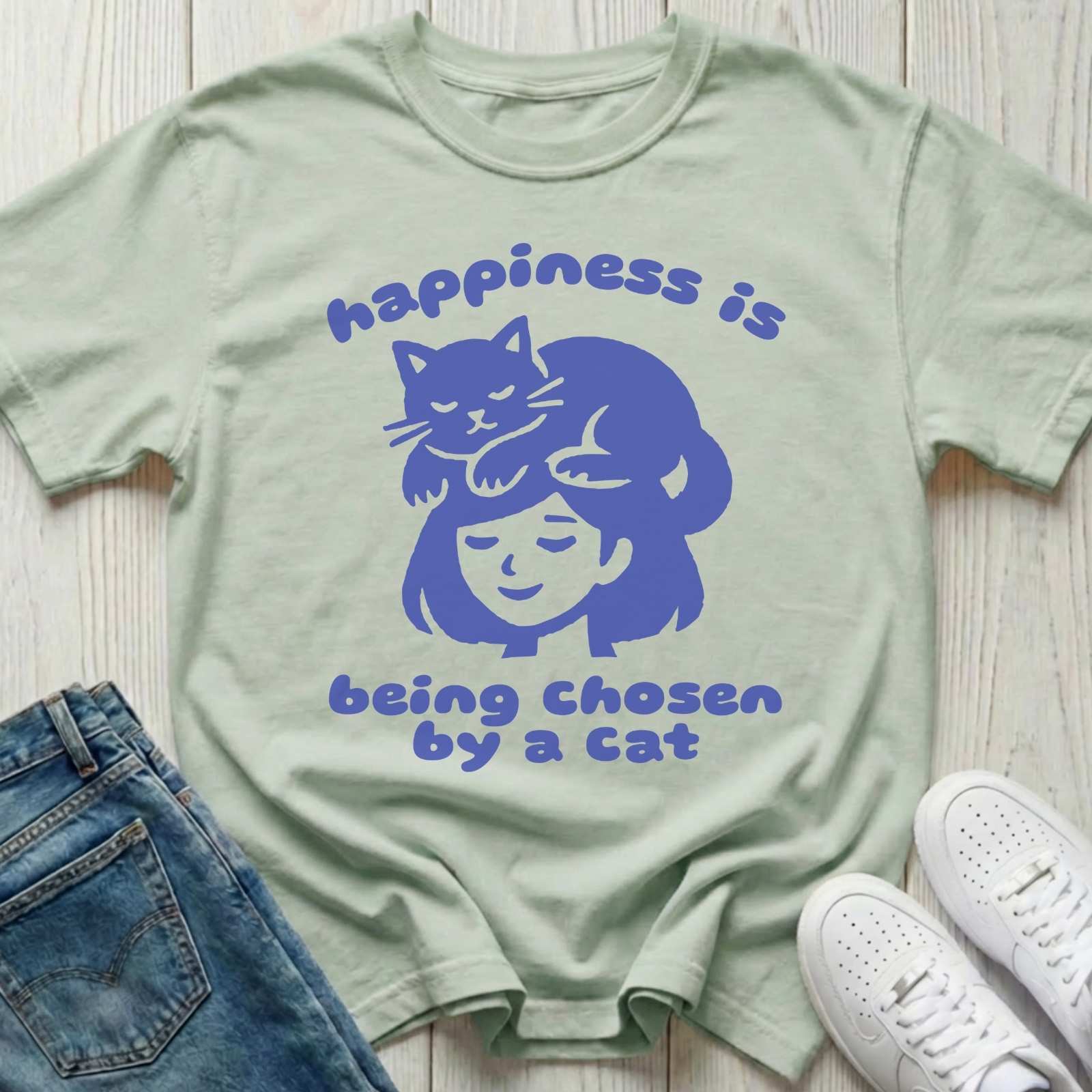 Happiness Is Being Chosen by a Cat T-shirt