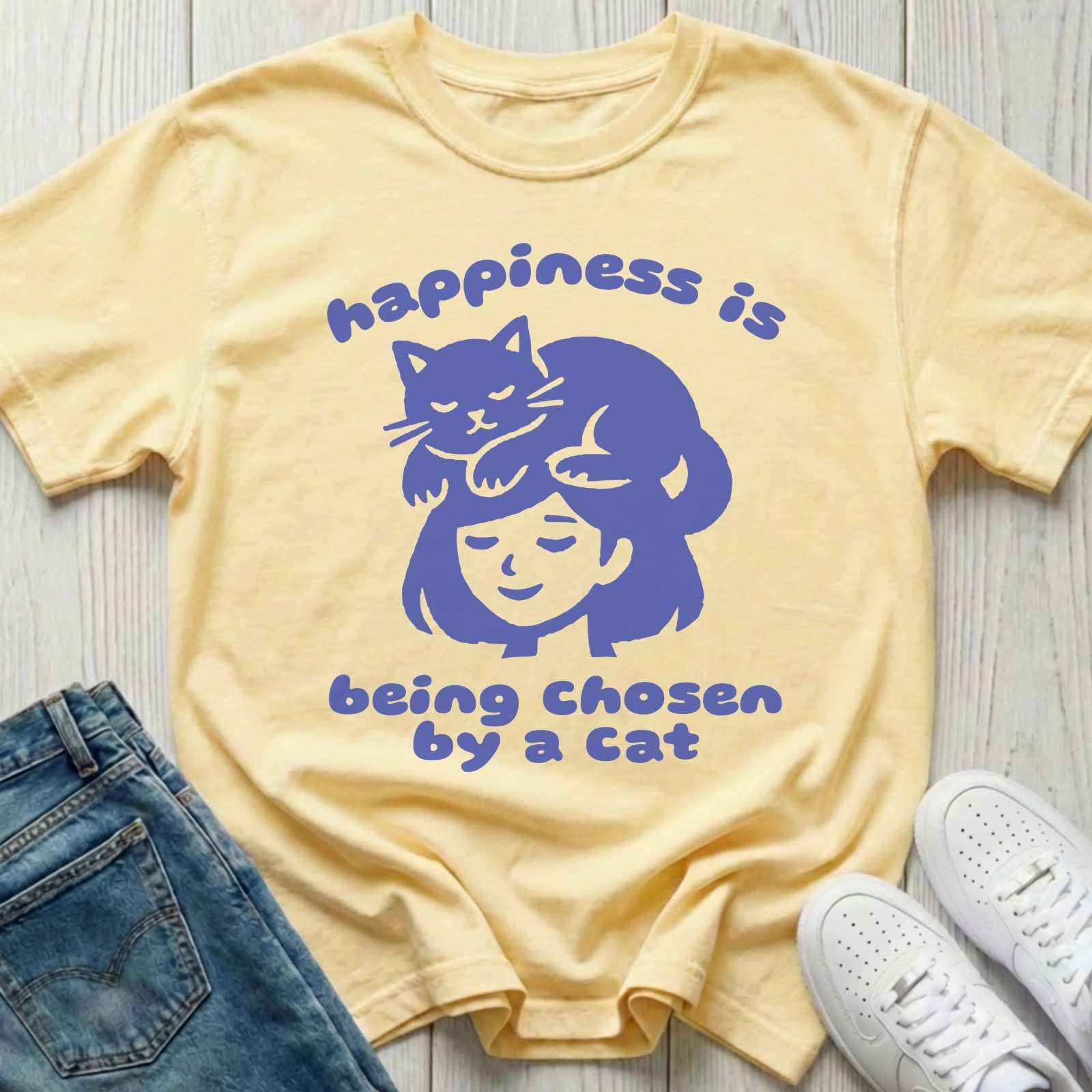 Happiness Is Being Chosen by a Cat T-shirt