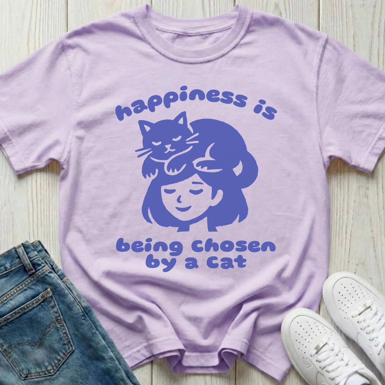 Happiness Is Being Chosen by a Cat T-shirt