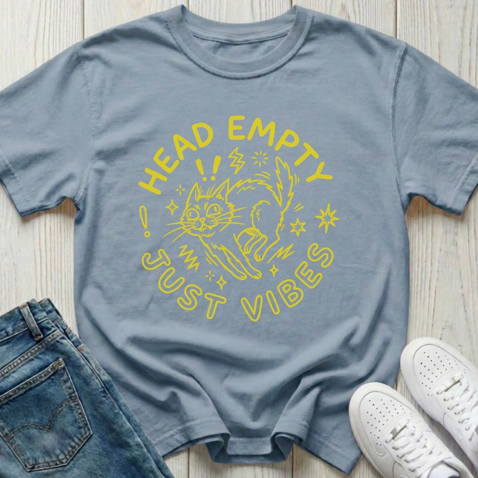 Head Empty Just Vibes Cat T-shirt