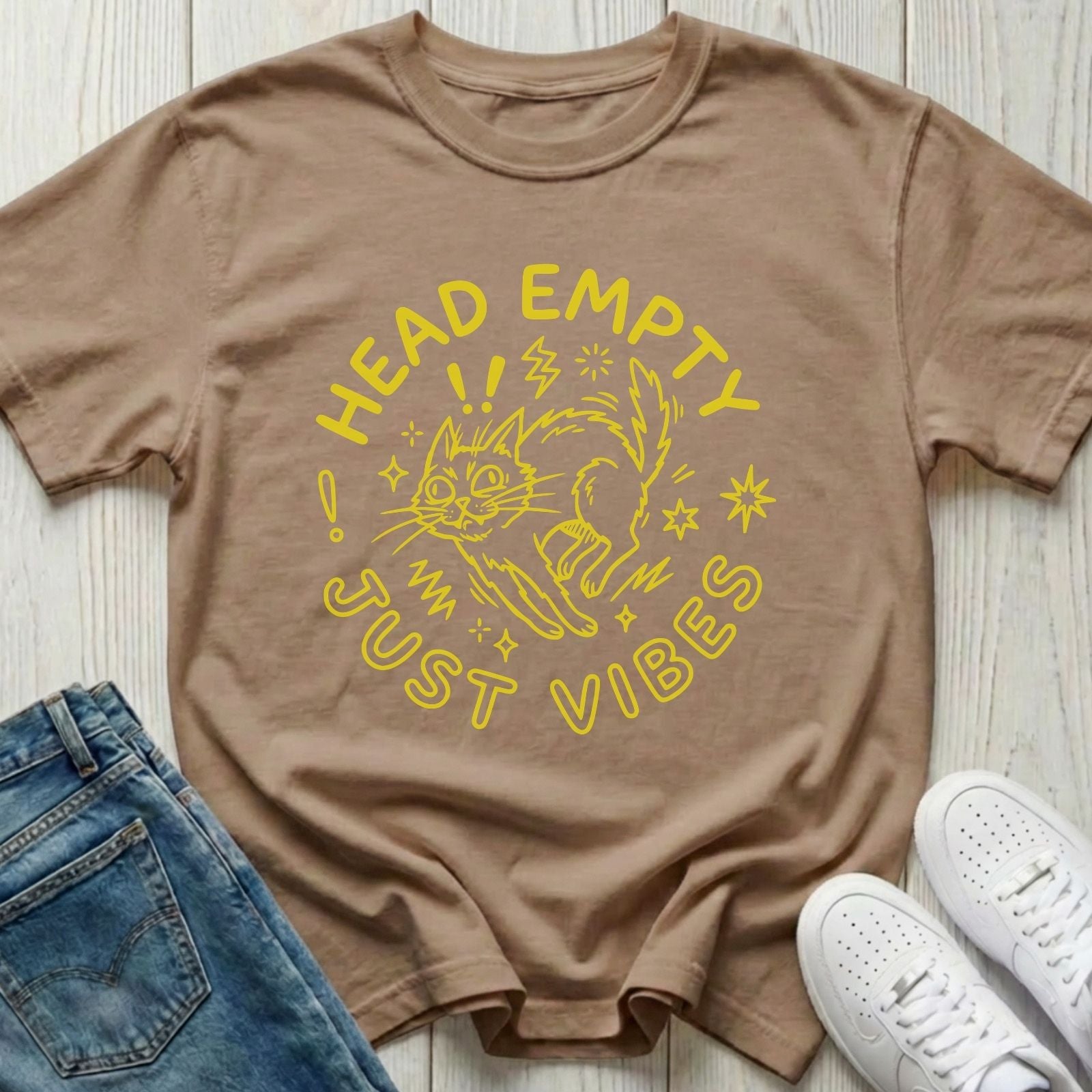 Head Empty Just Vibes Cat T-shirt
