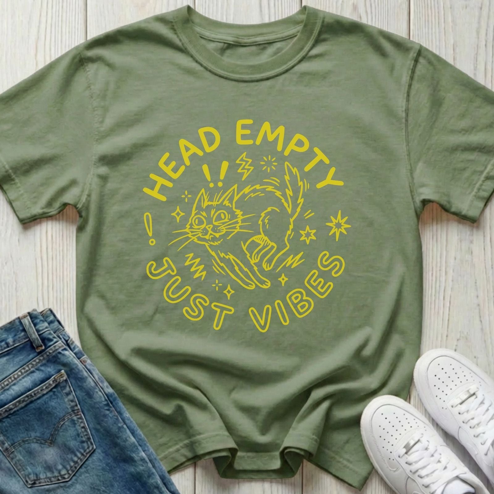 Head Empty Just Vibes Cat T-shirt