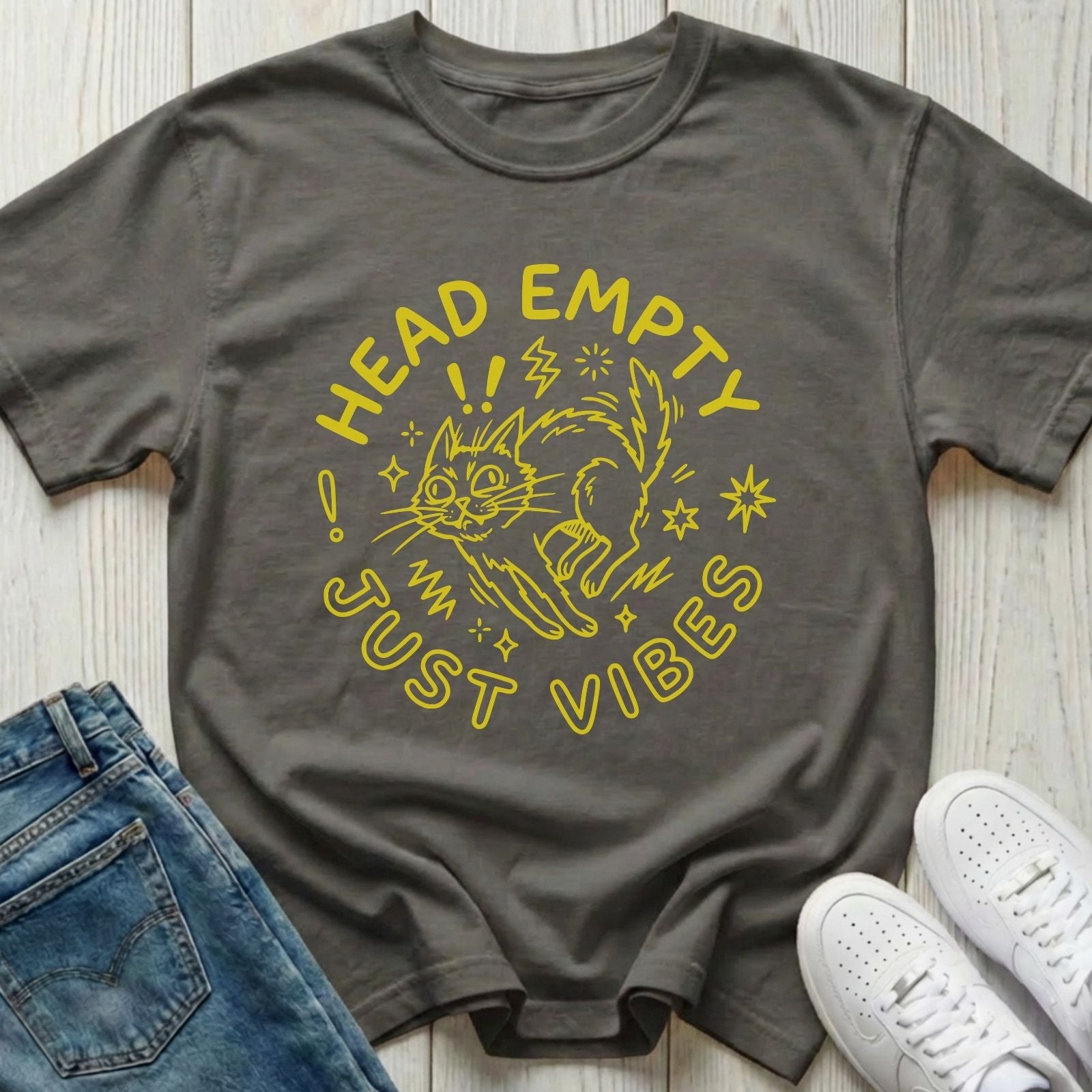 Head Empty Just Vibes Cat T-shirt