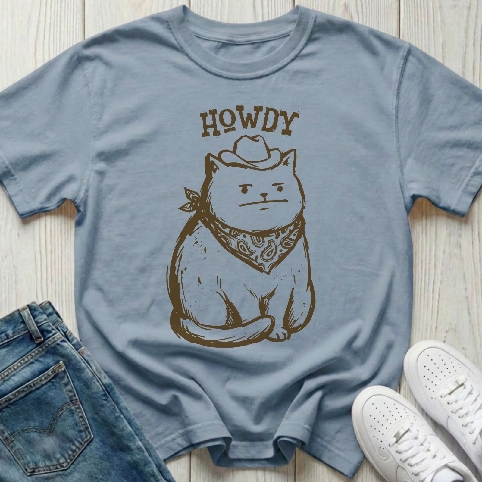 Howdy Cowboy Cat T-shirt