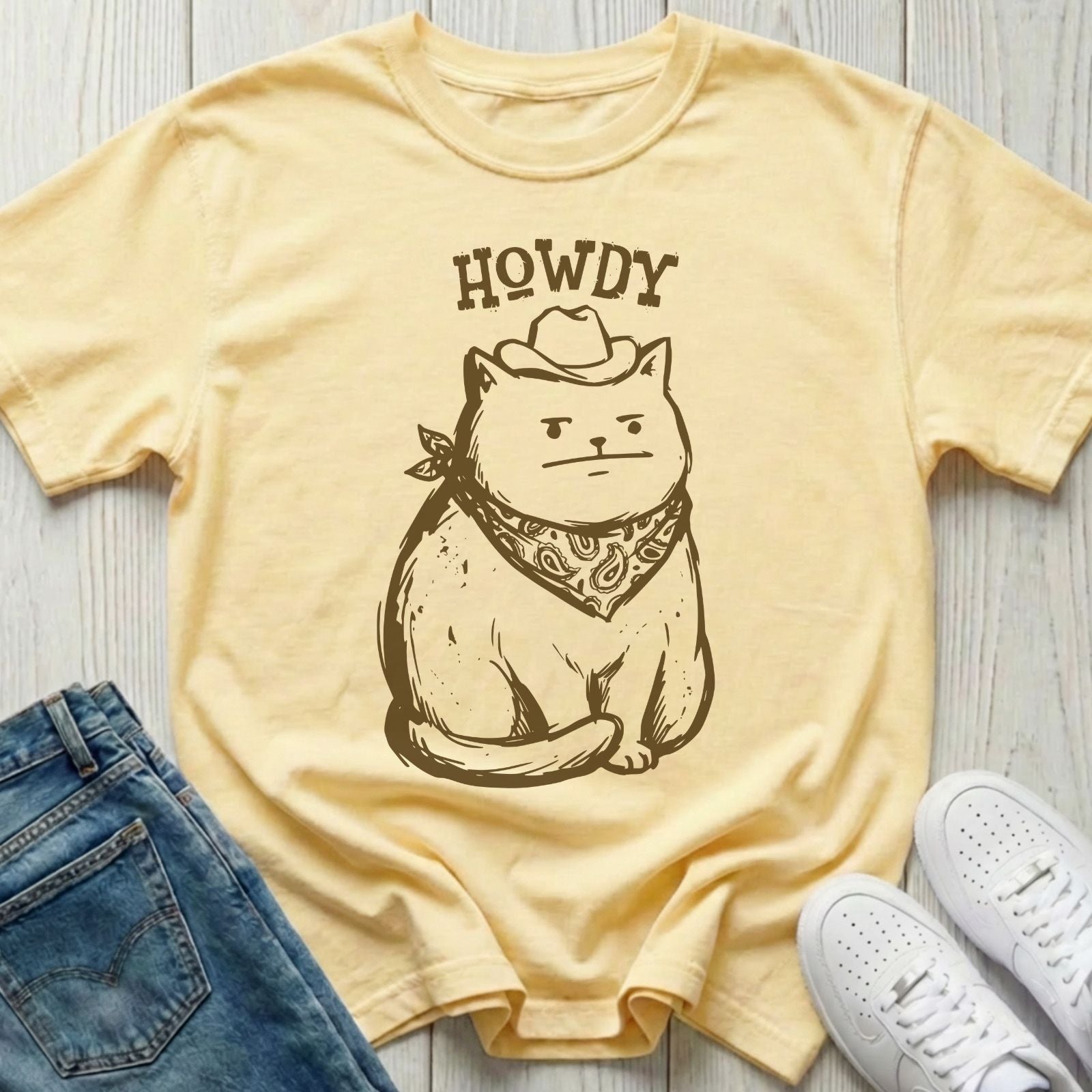 Howdy Cowboy Cat T-shirt