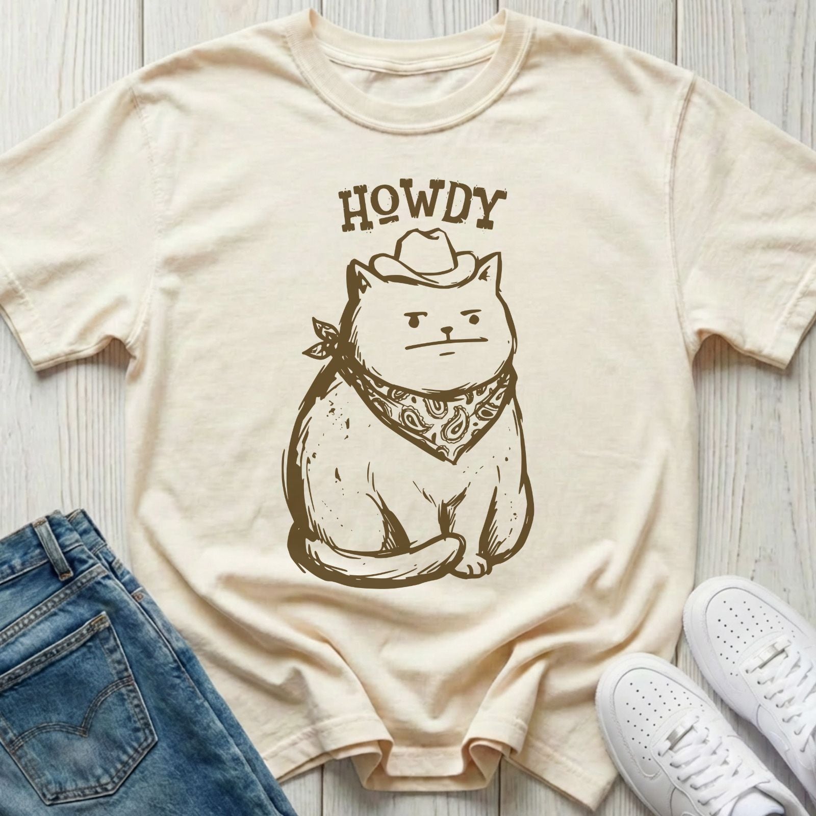Howdy Cowboy Cat T-shirt