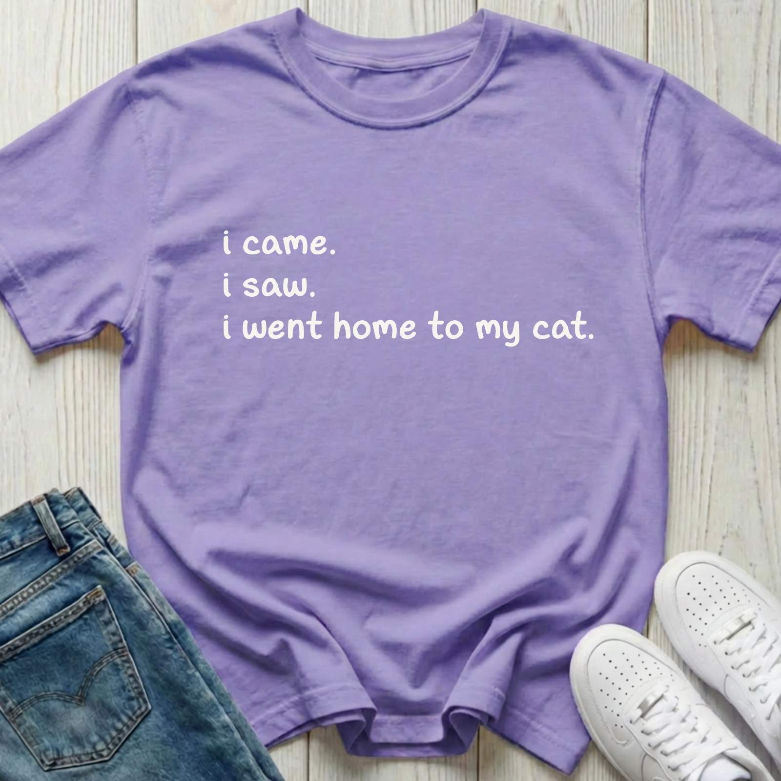 I Came I Saw I Went Home to My Cat T-shirt