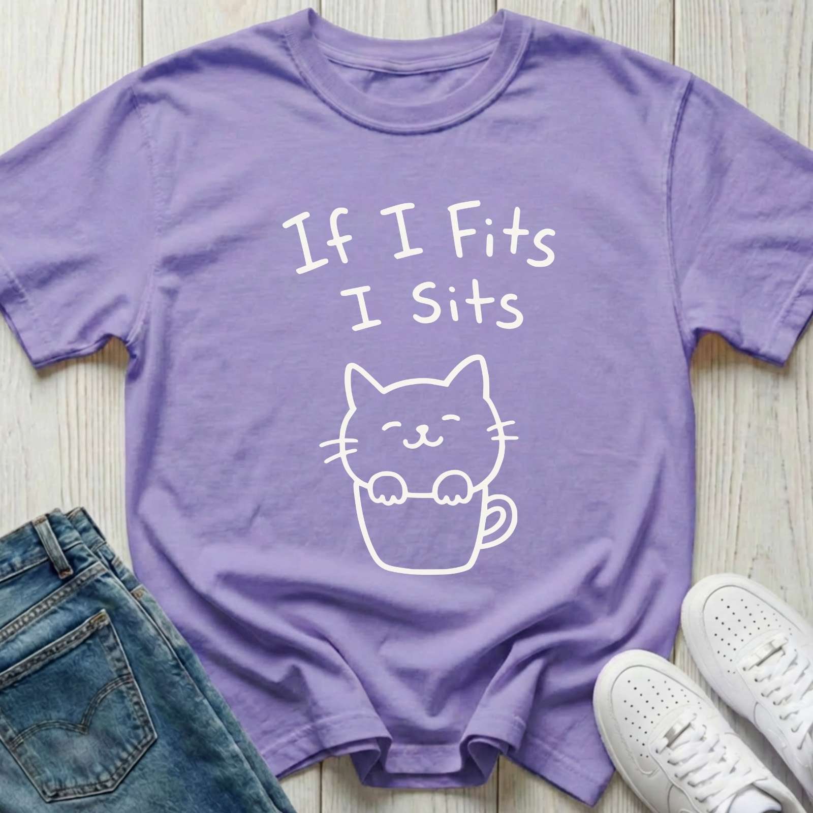 If I Fits I Sits Cat T-shirt