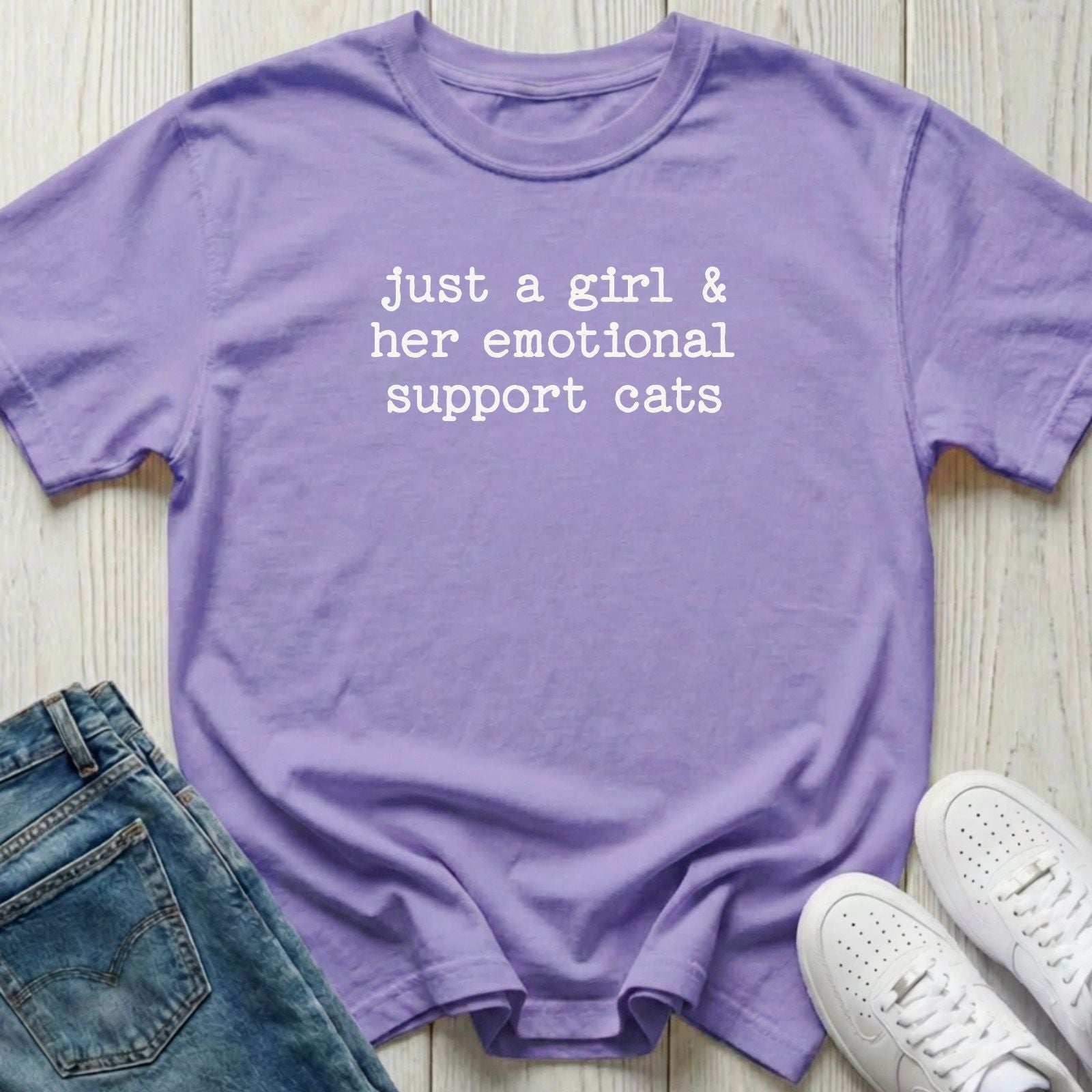 Just a Girl & Her Emotional Support Cats T-shirt