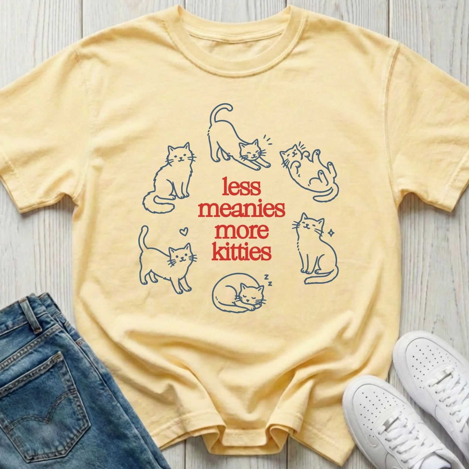 Less Meanies More Kitties T-shirt
