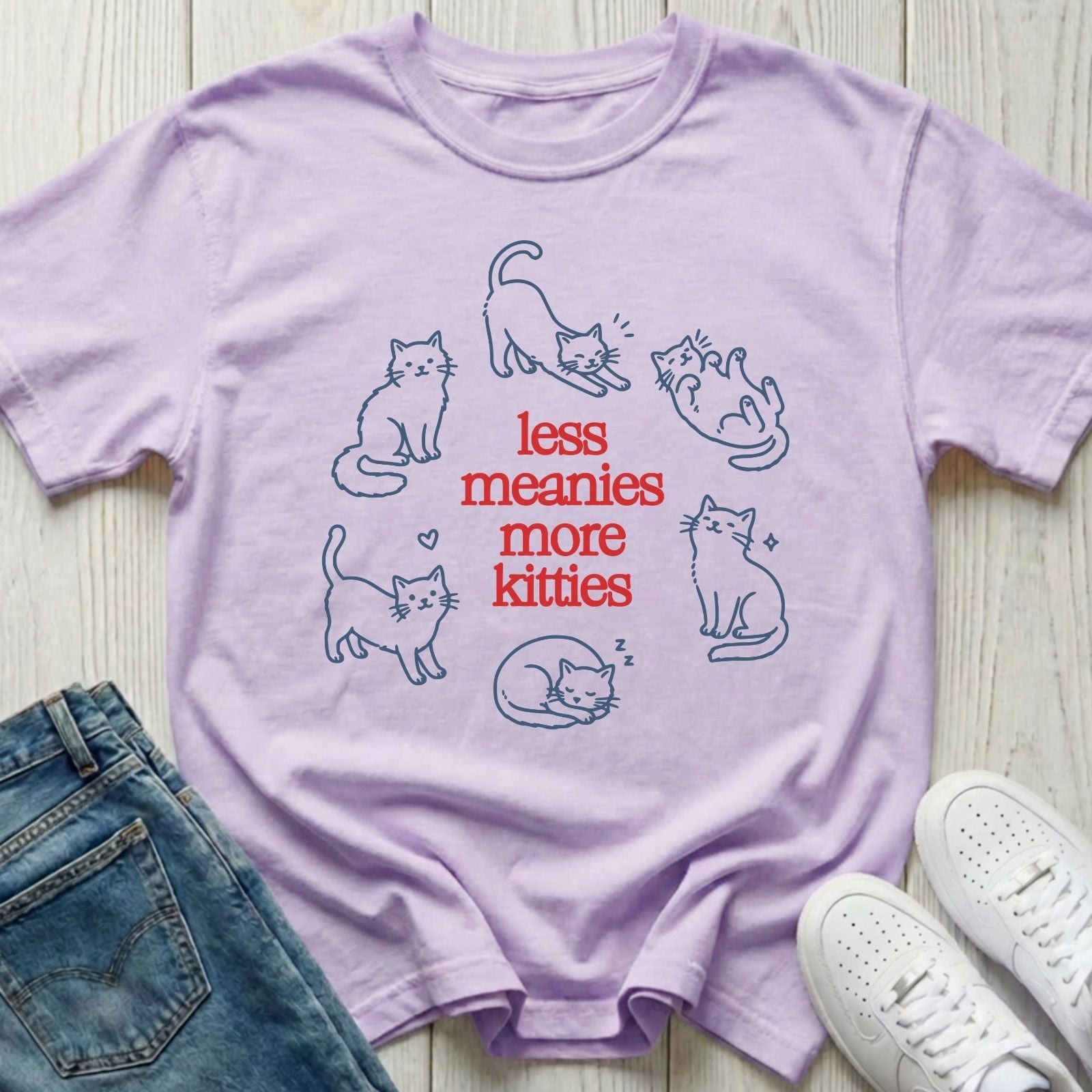Less Meanies More Kitties T-shirt