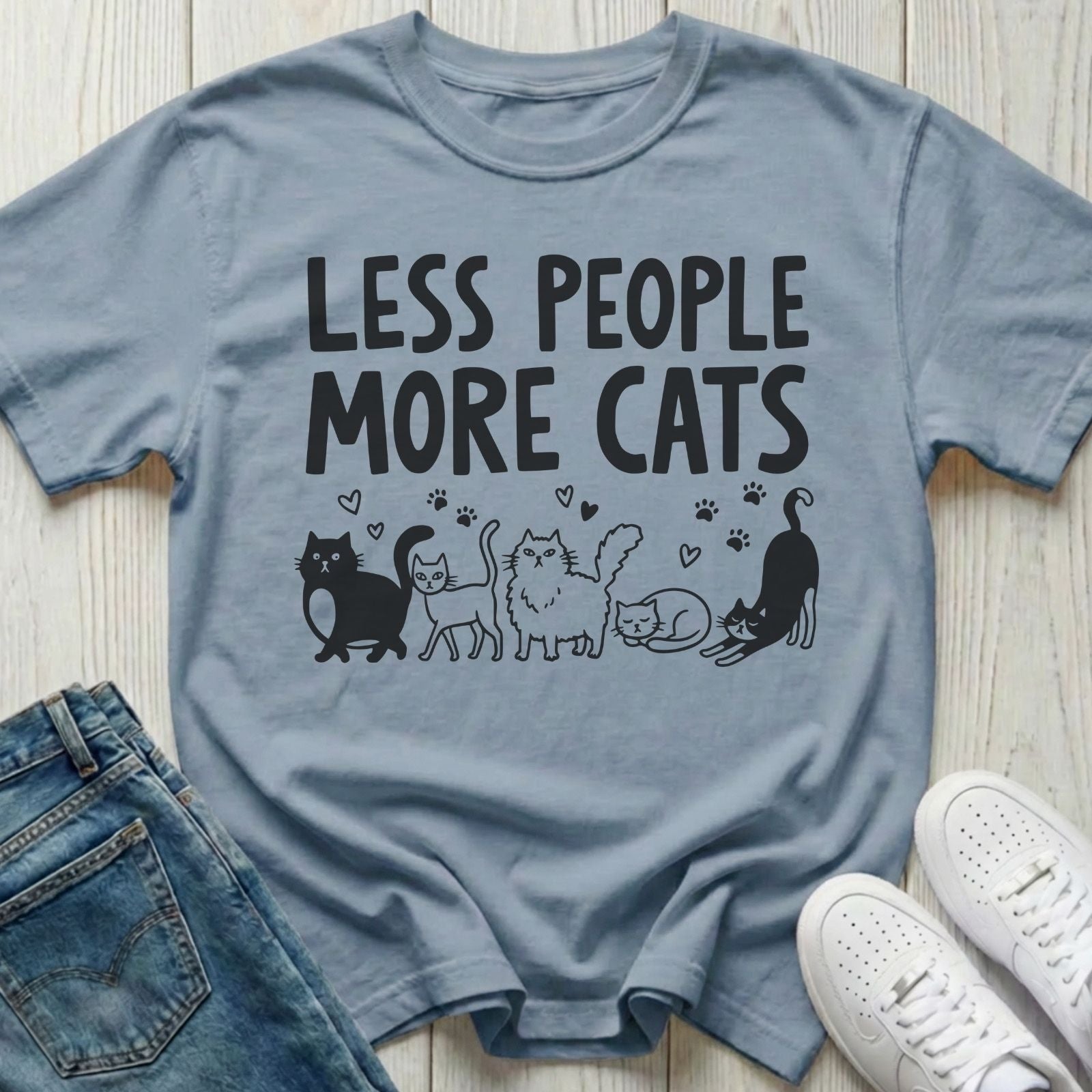 Less People More Cats T-shirt