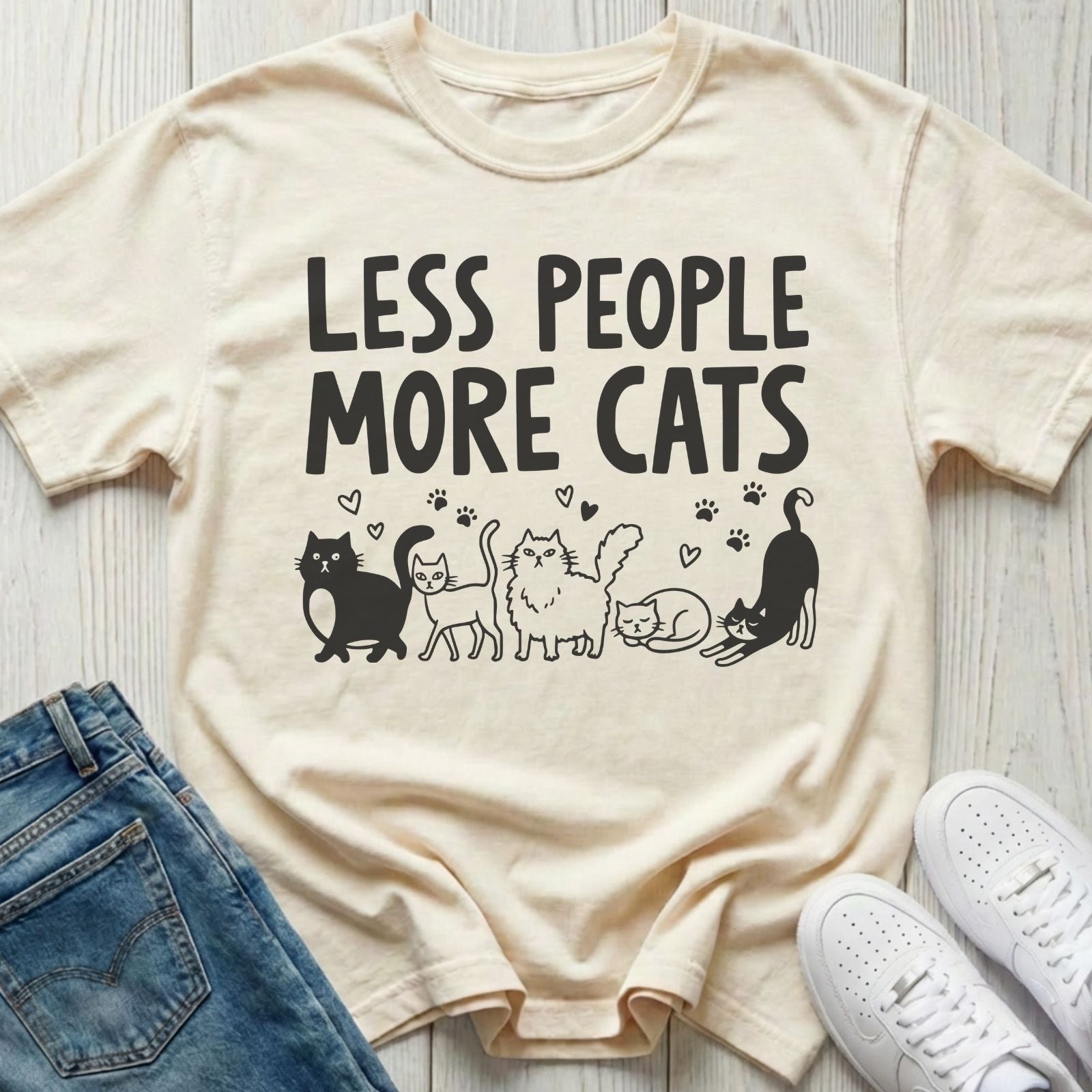 Less People More Cats T-shirt