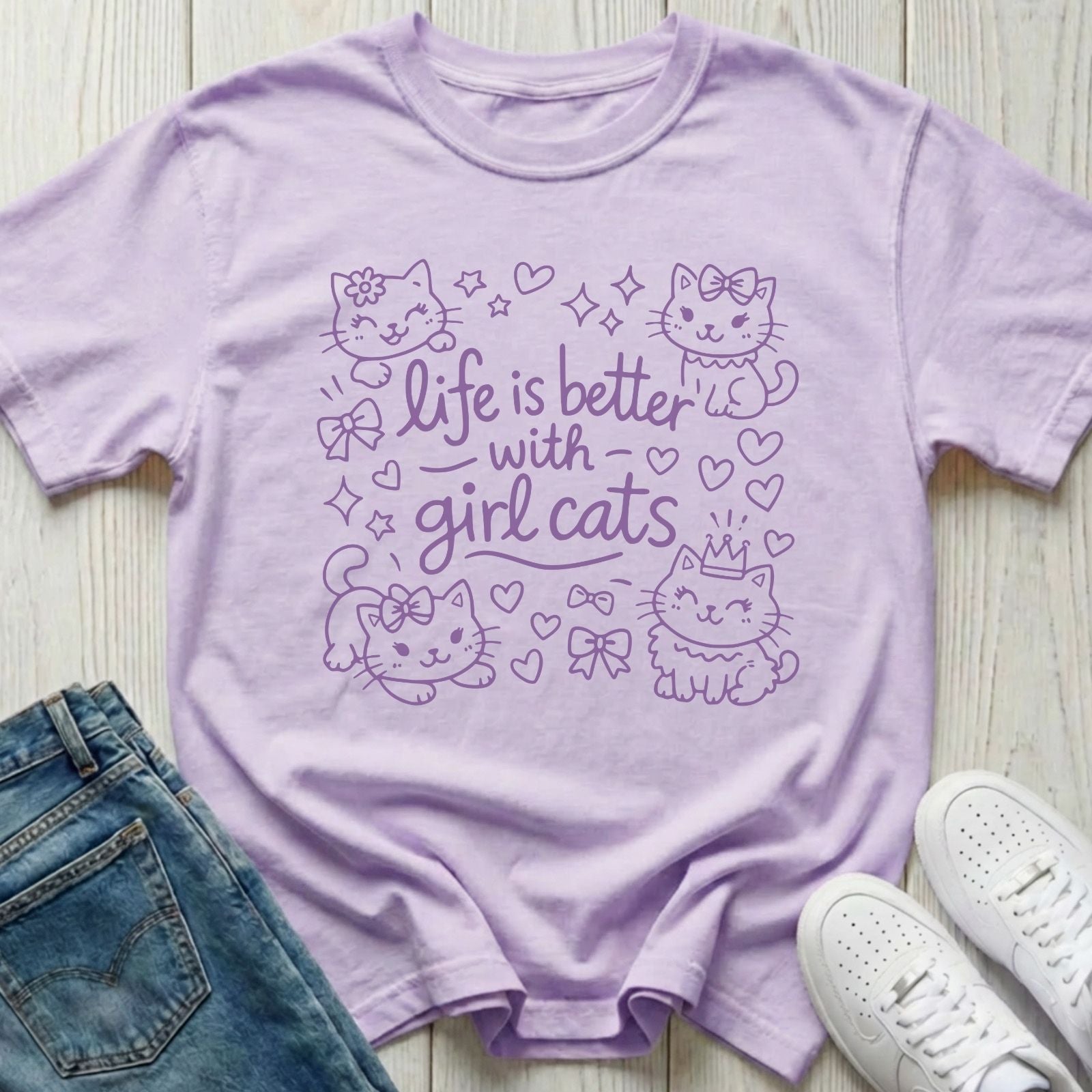Life Is Better with Girl Cats T-shirt