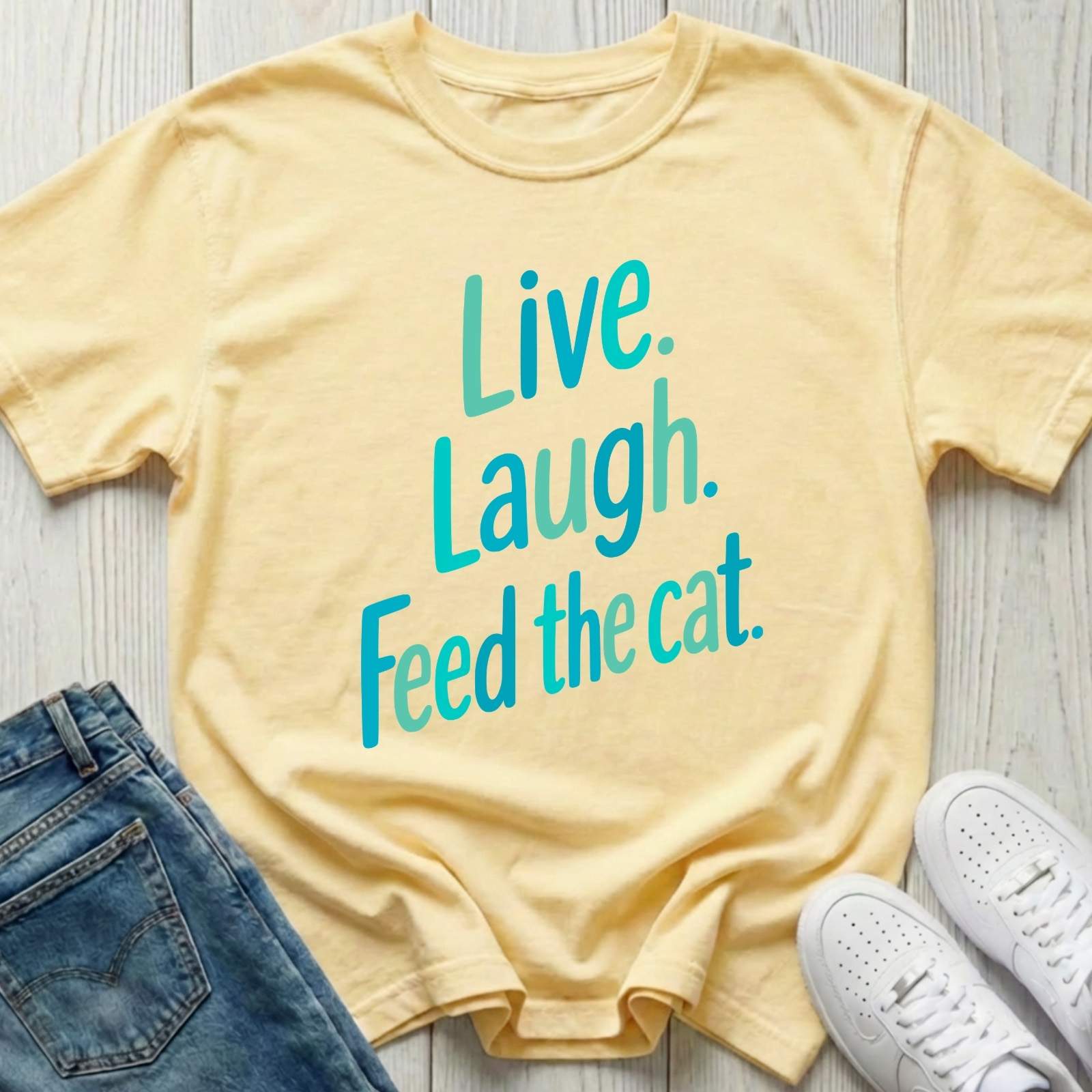 Live Laugh Feed the Cat T-shirt