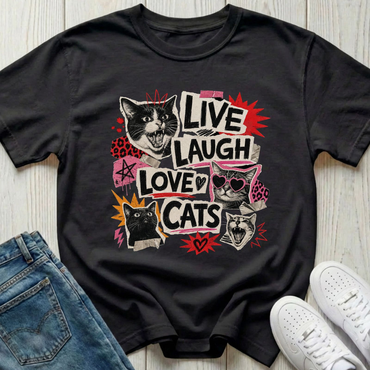 Live Laugh Love Cats T-shirt